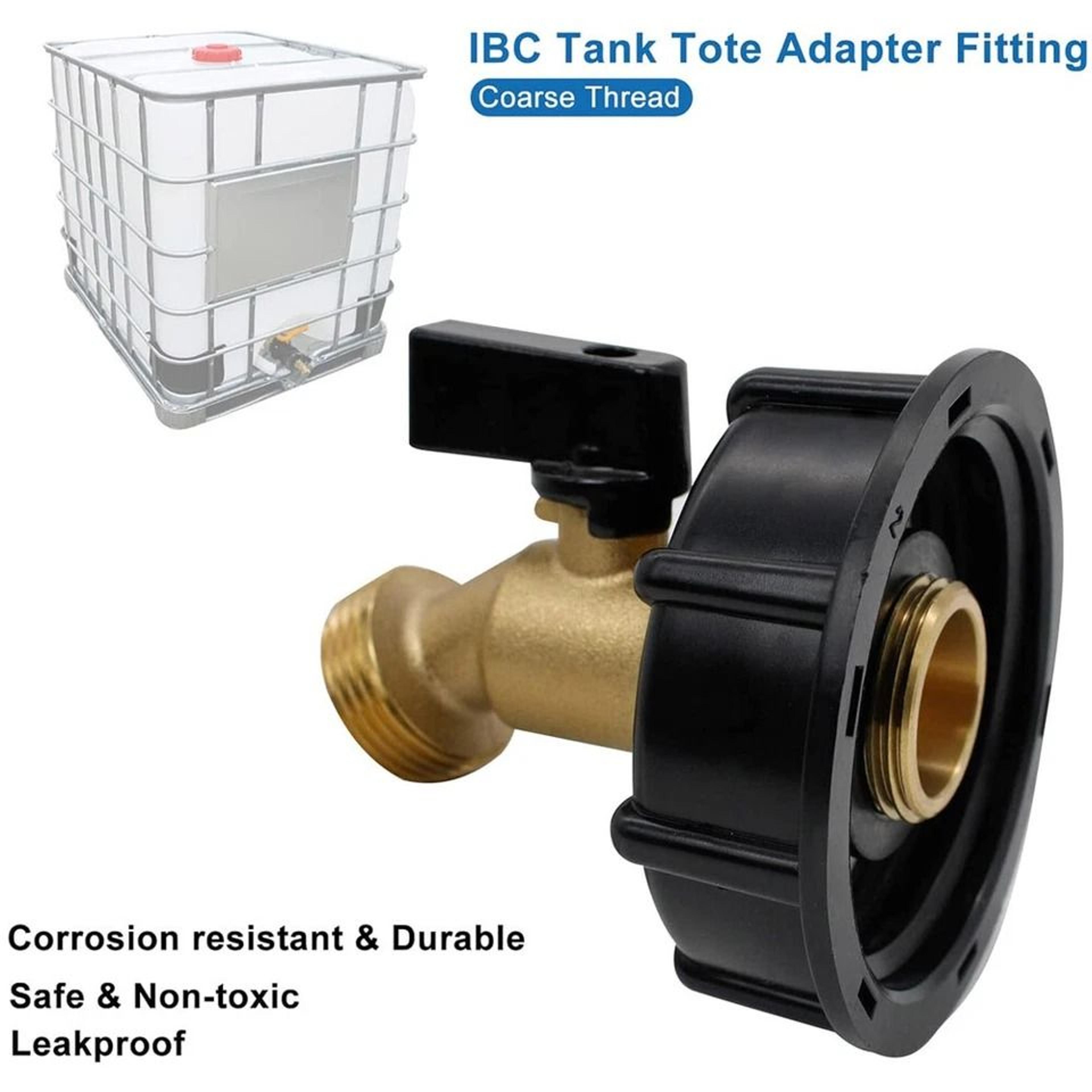 IBC Tote Adapter Coarse Thread To Garden Hose Brass Valve 7