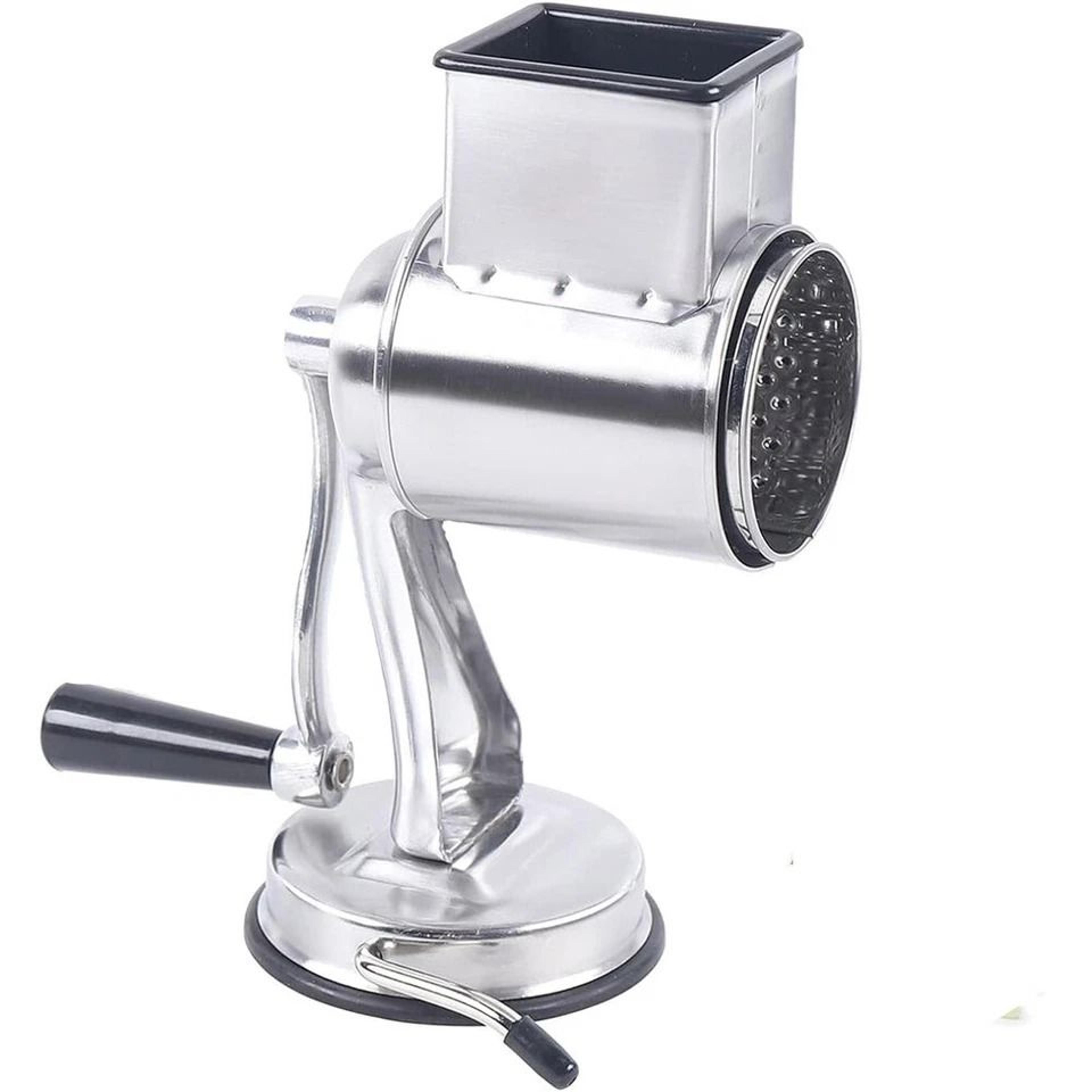 Stainless Steel Rotary Cheese Grater Hand Crank Vegetable Drum Slicer 7