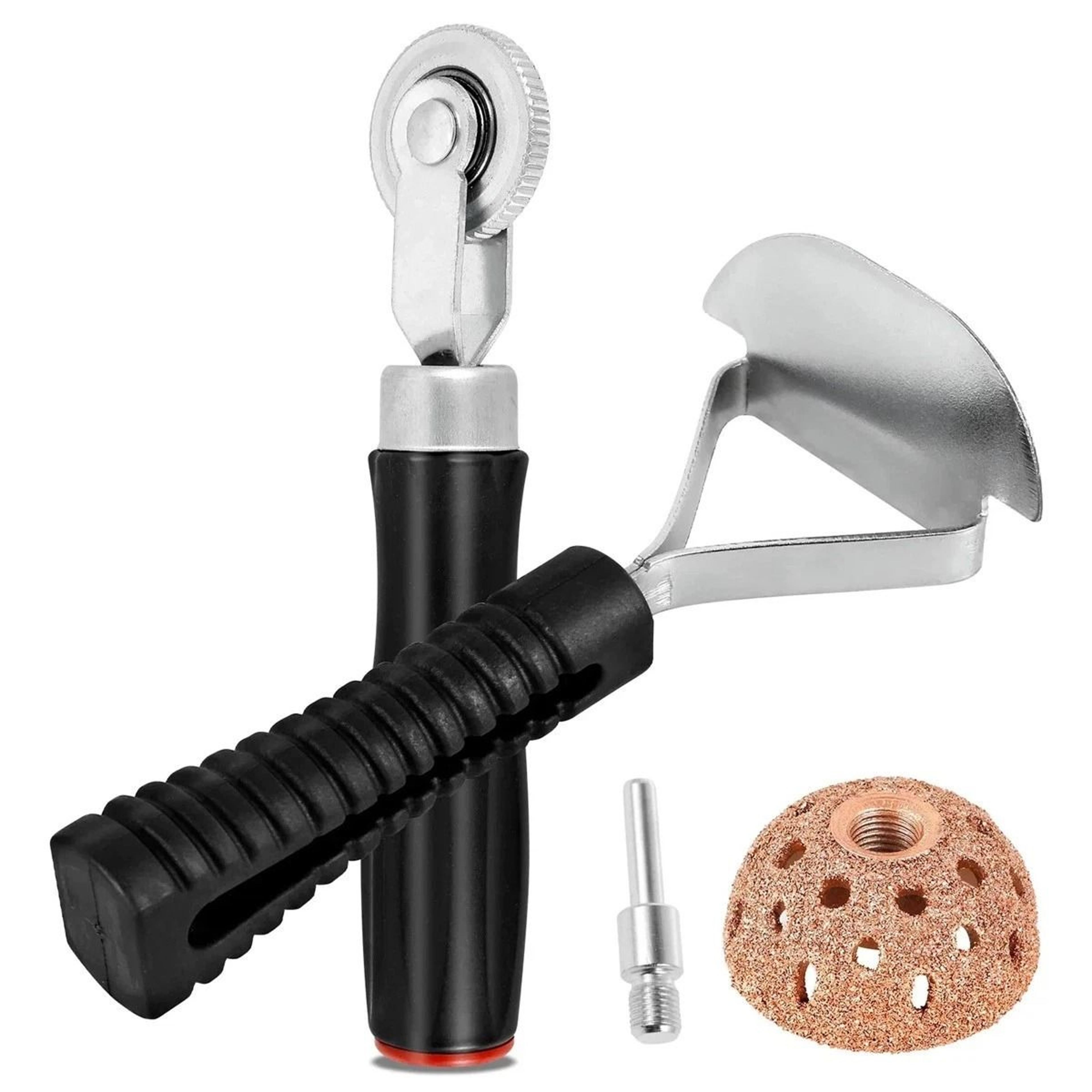 tire repair kit with tire patch roller and liner scraper for car truck
