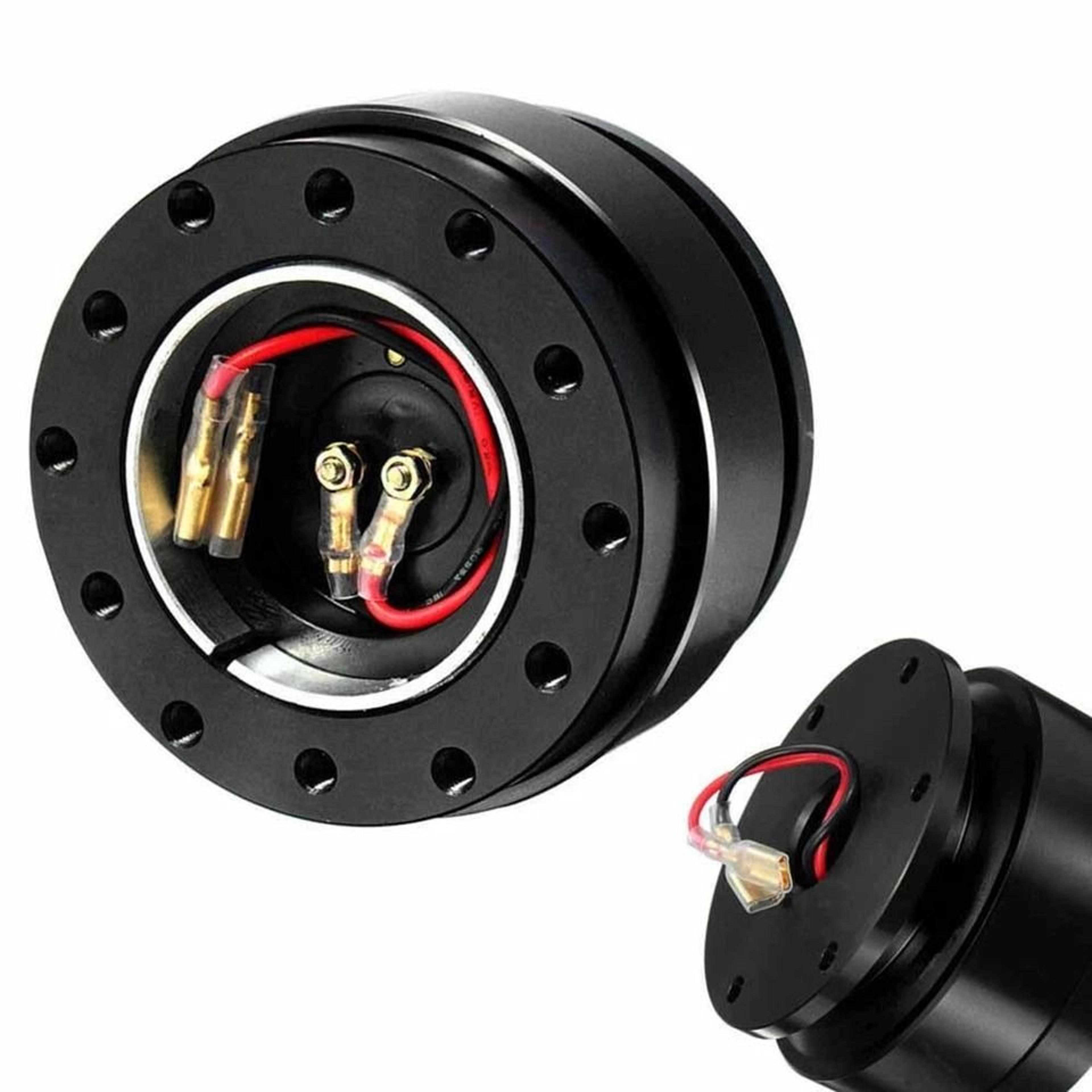 universal steering wheel quick release hub adapter hole snap off boss kit black