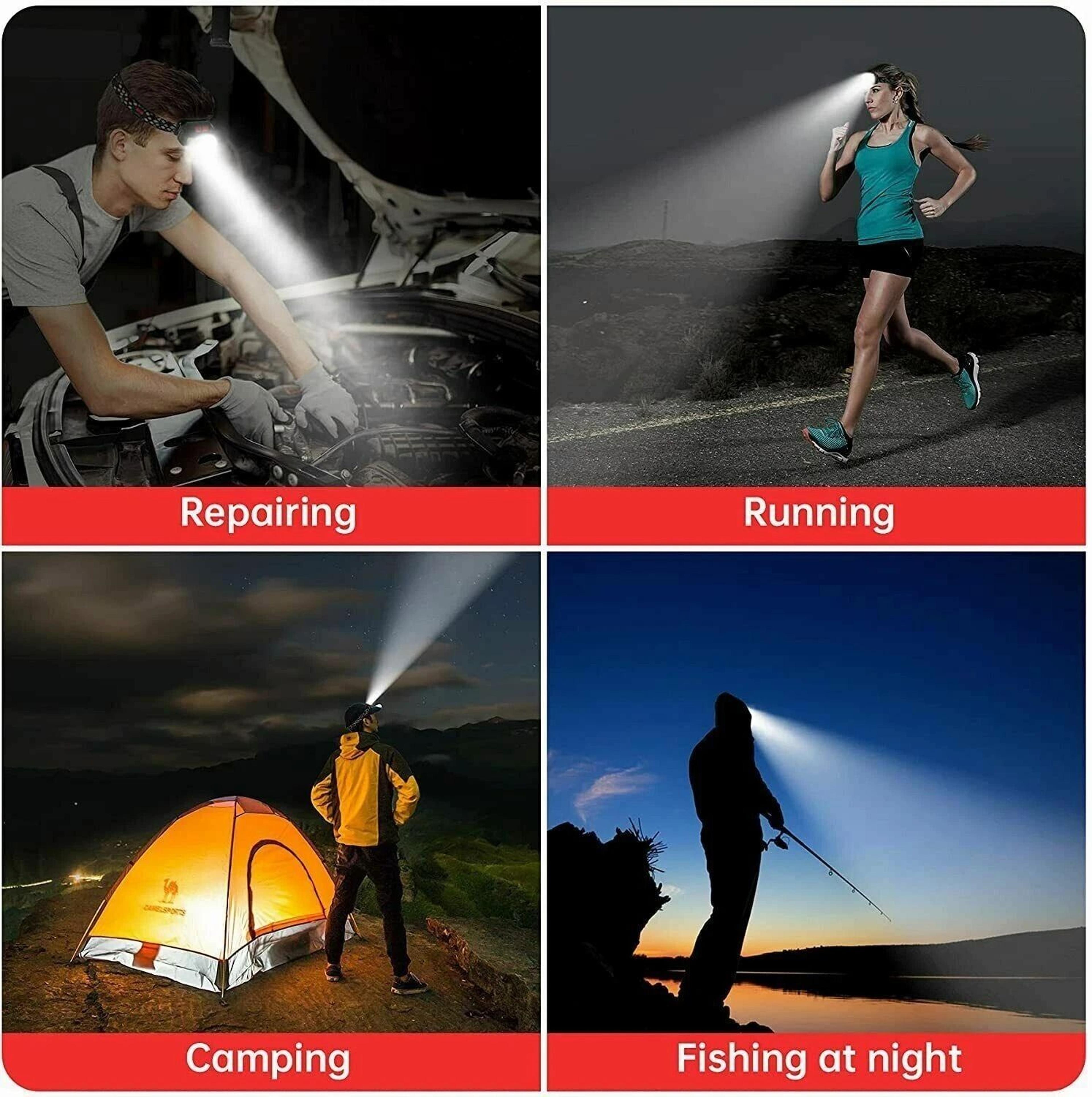 Rechargeable LED Headlamp Waterproof USB Head Torch 10