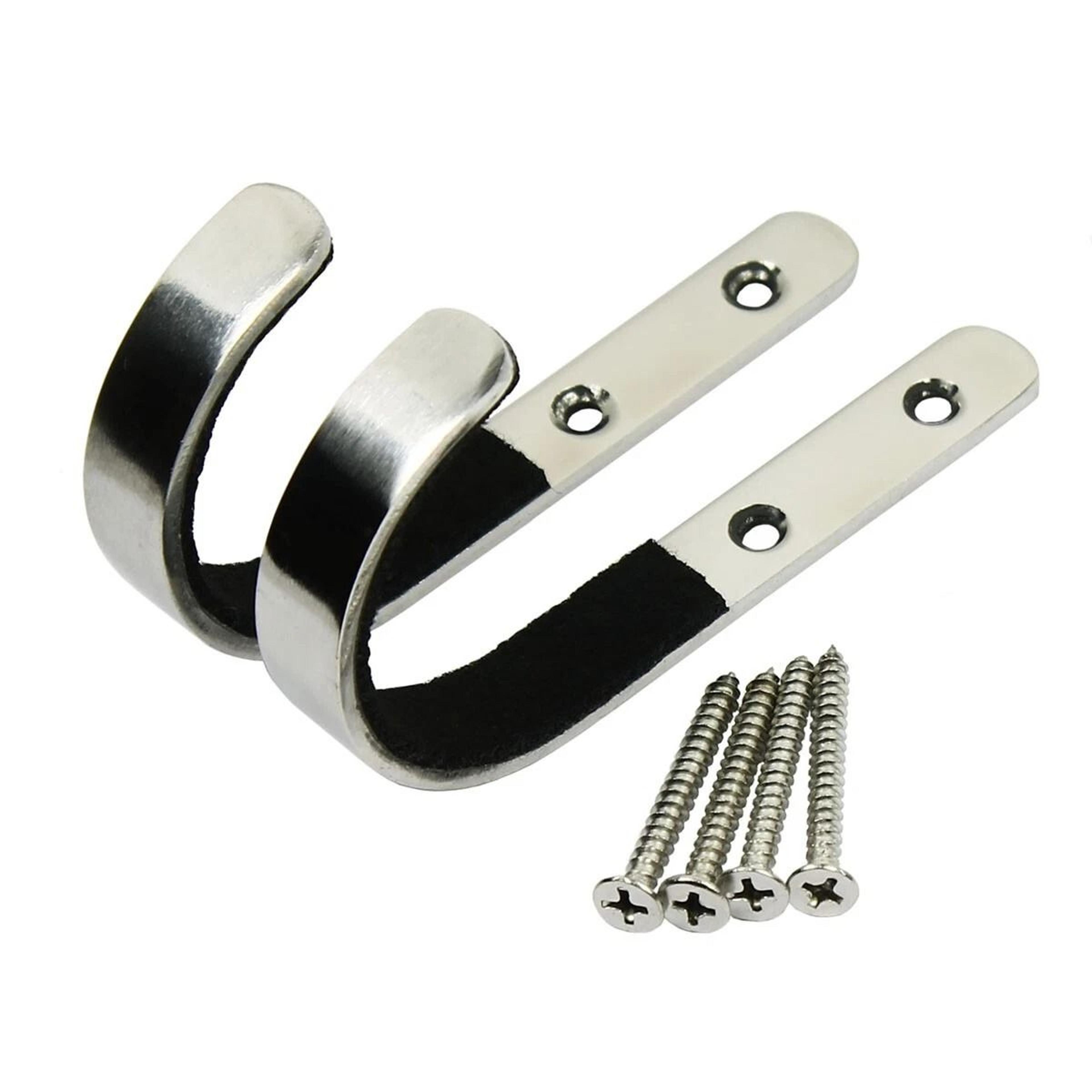 stainless steel wall mount gun rack with felt-lined rifle and shotgun hangers