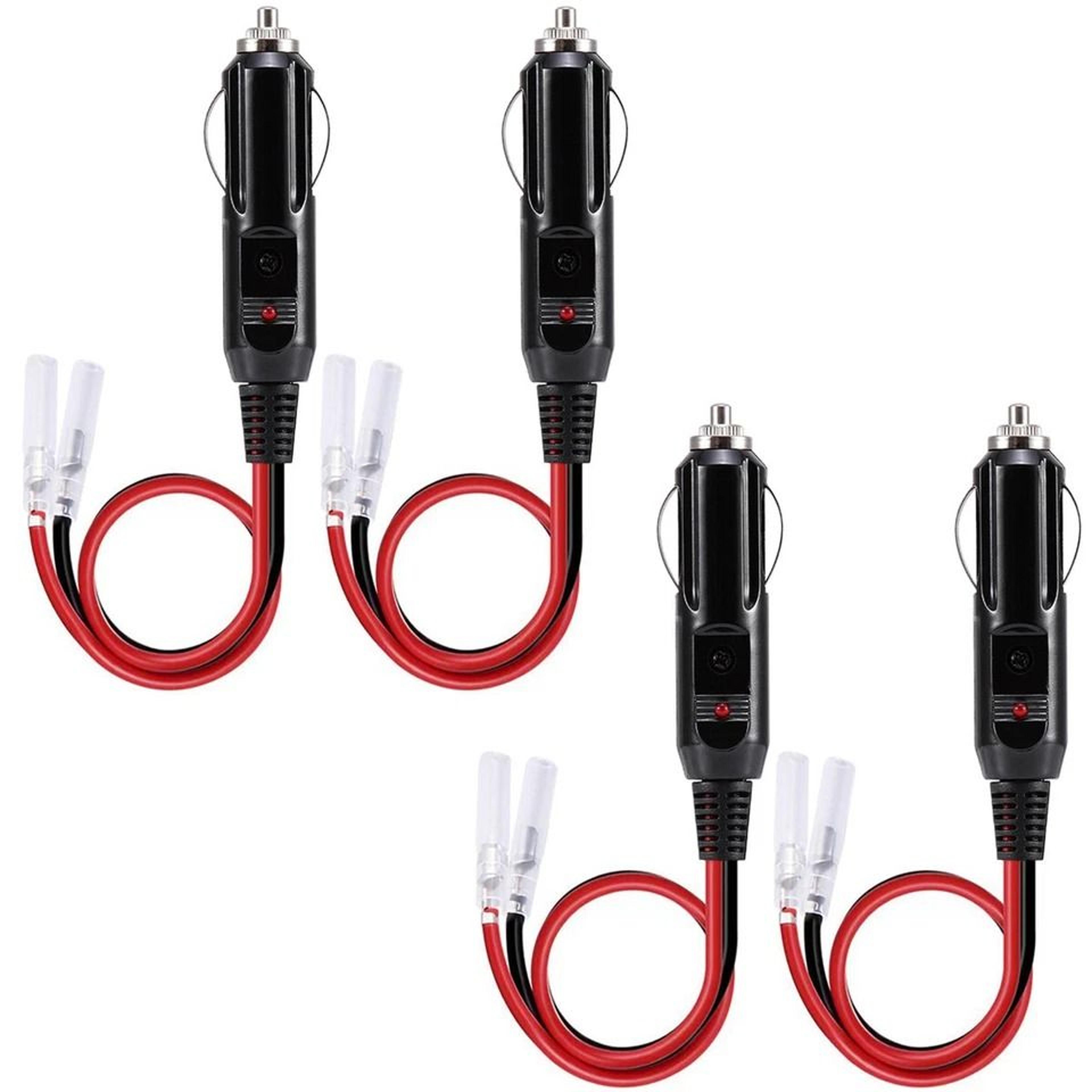 fused cigarette lighter plug with connector cable