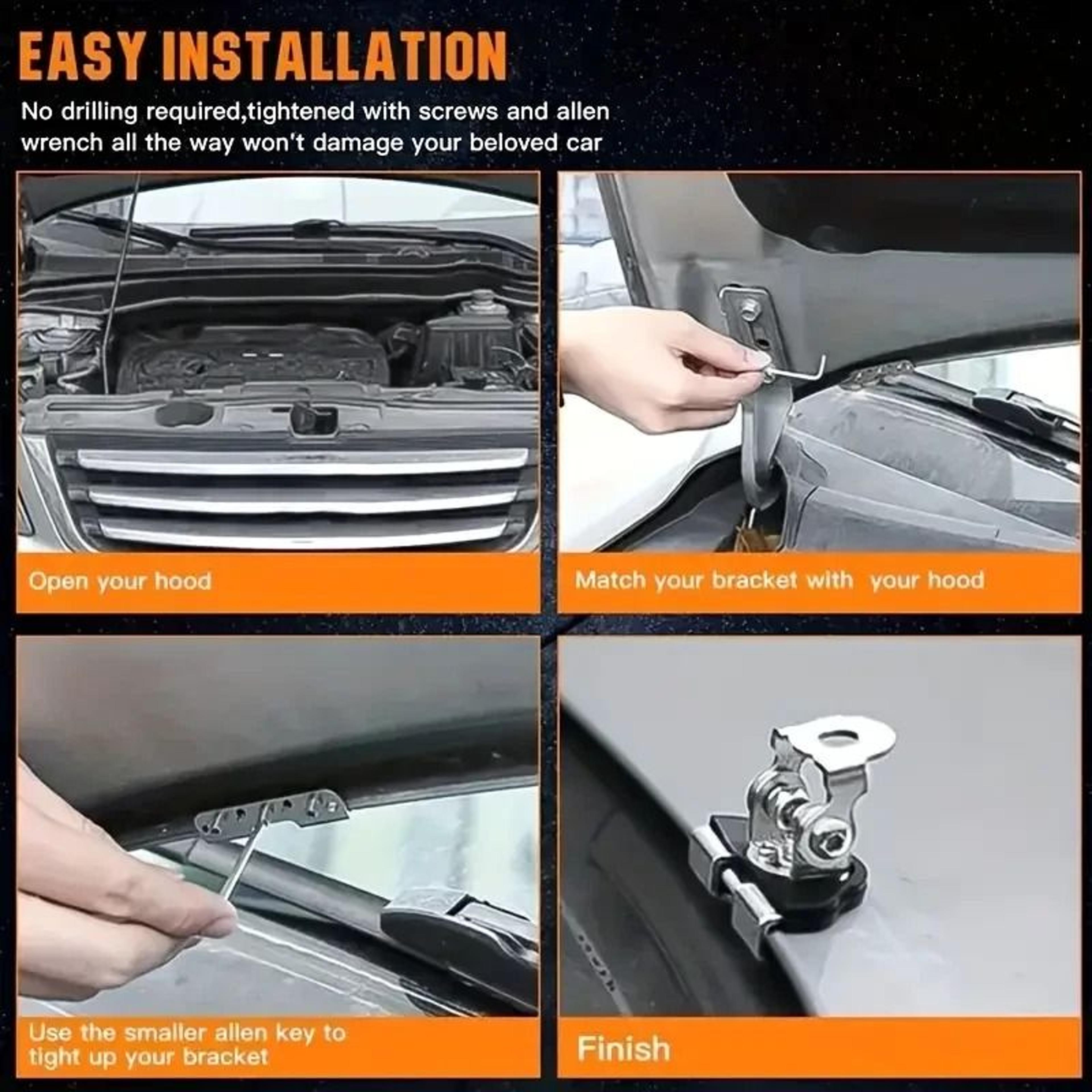 Universal Hood Mount Brackets For LED Light Bar And Off Road Work Lights 3