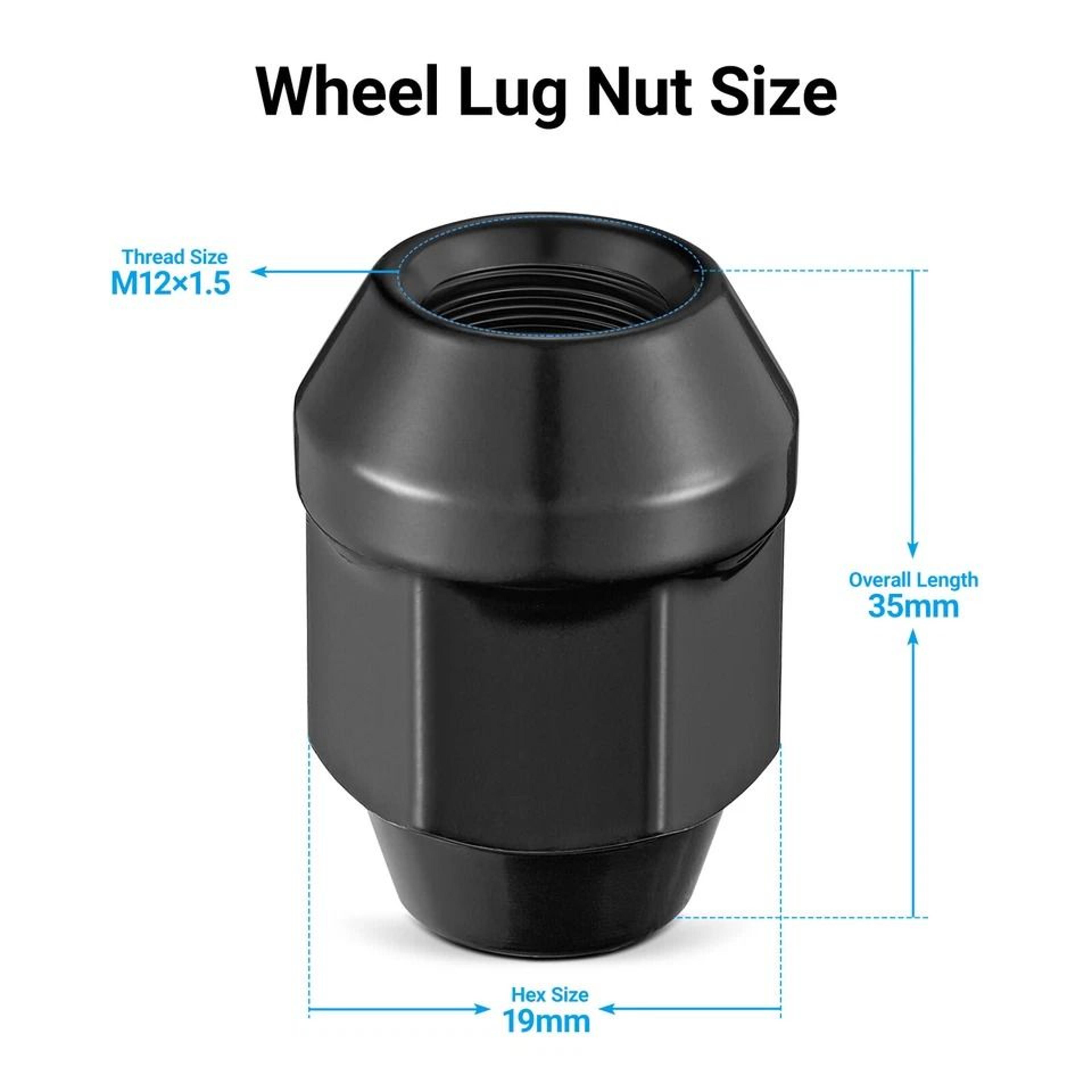 Black Bulge Acorn Lug Nuts Hex For GMC Chrysler 5