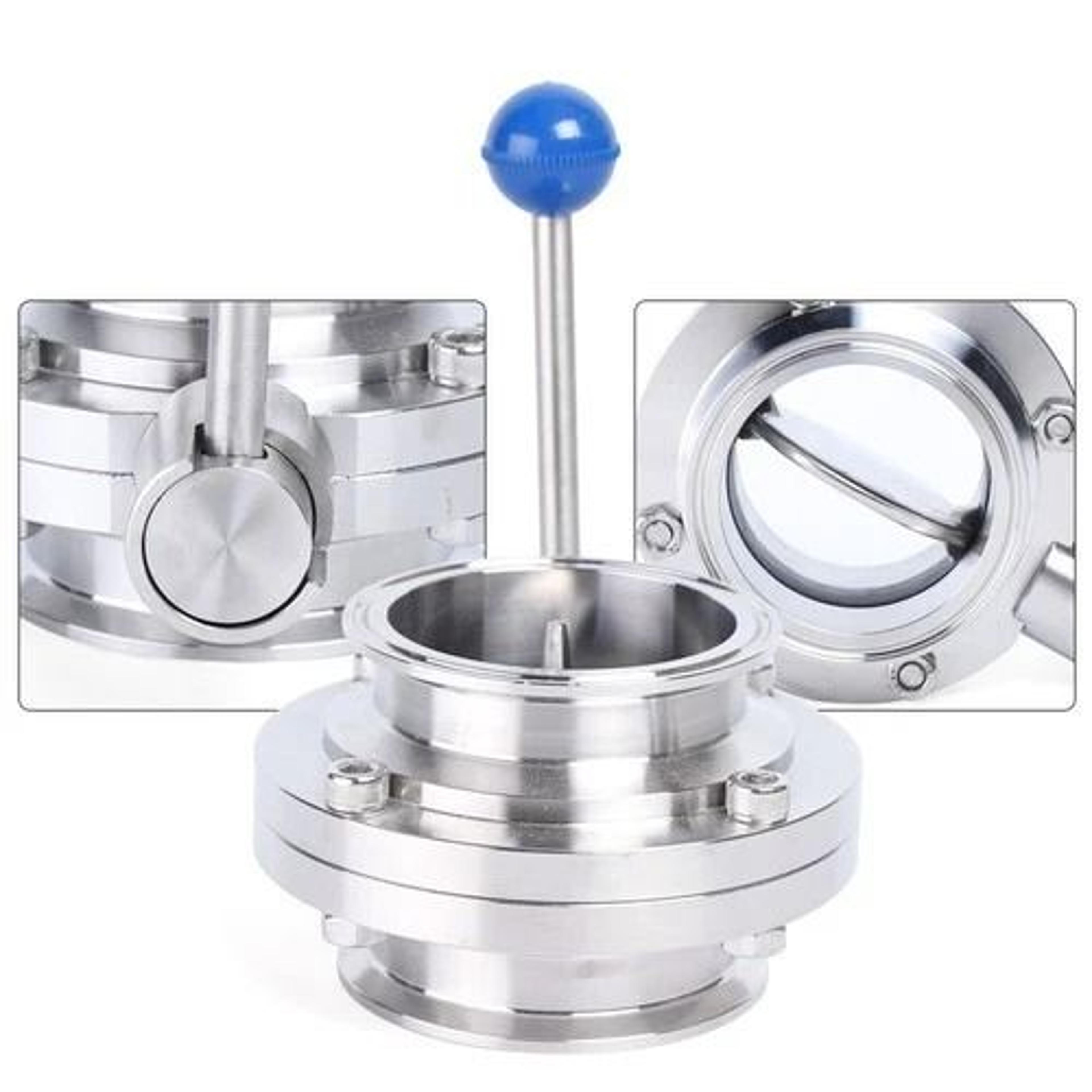Tri Clamp Butterfly Valve  Sanitary Butterfly Valve In Stainless Steel Clover Clamp Design 10