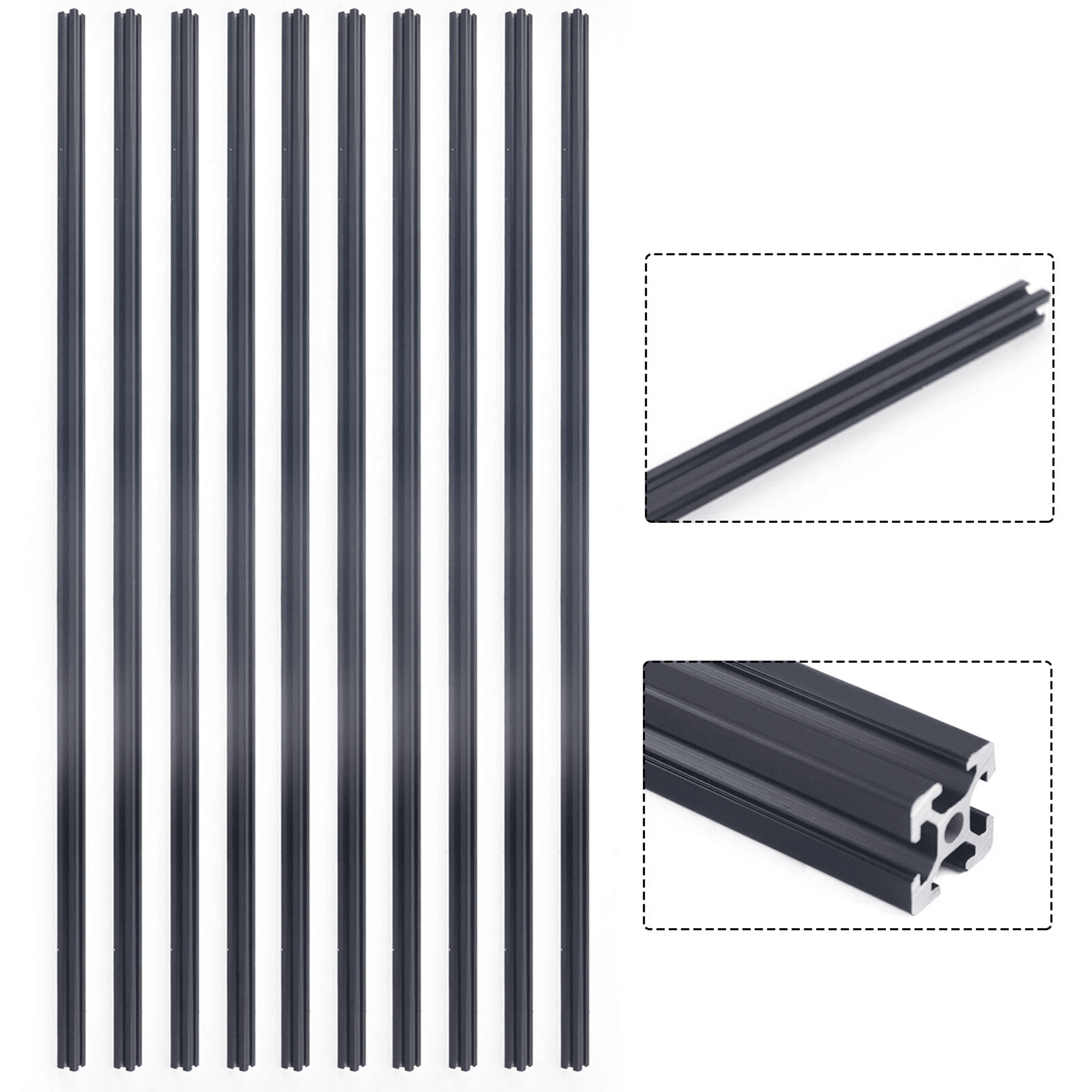 aluminum extrusion black t-slot rails for cnc and printer builds