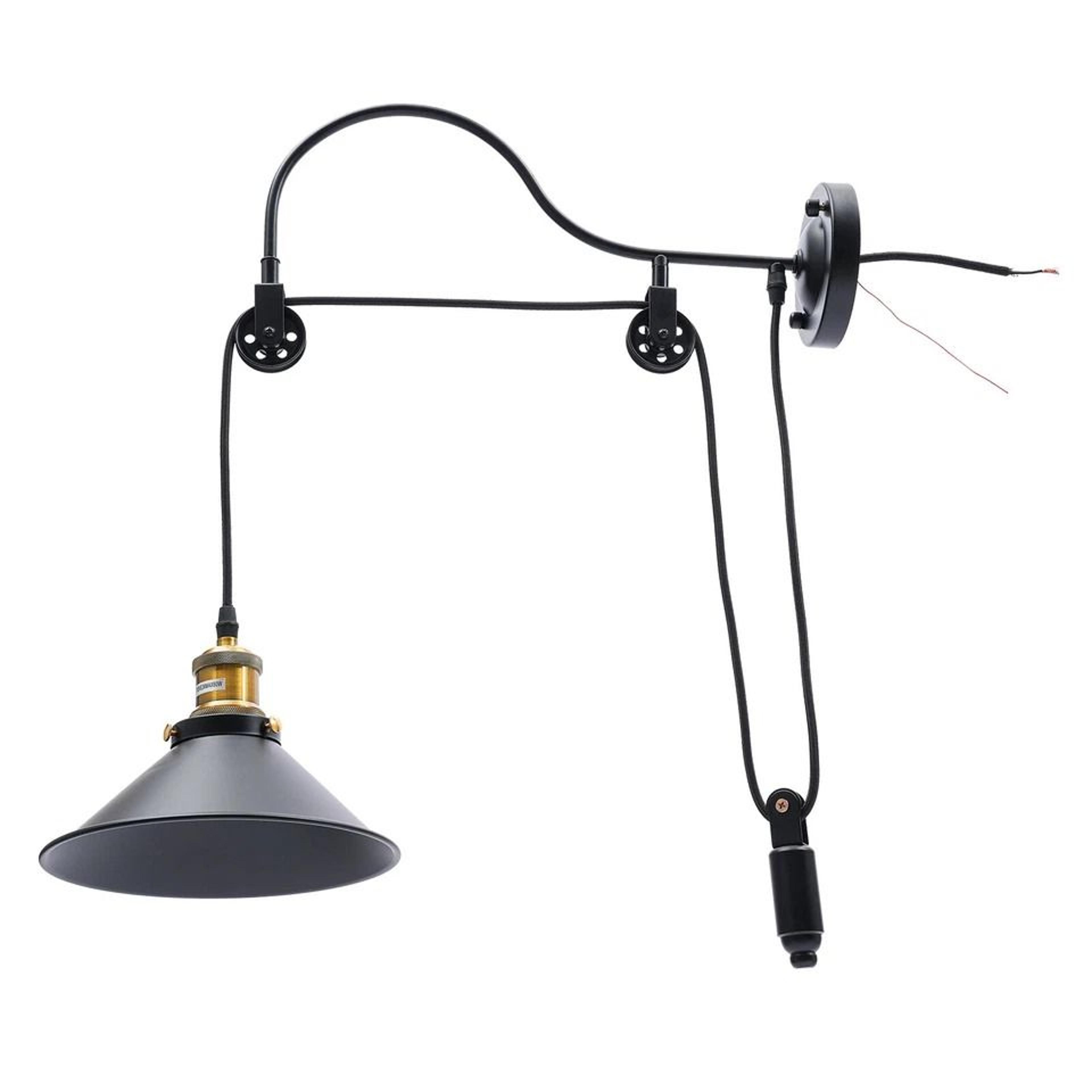 vintage industrial gooseneck lamp wall sconce metal pulley light fixture