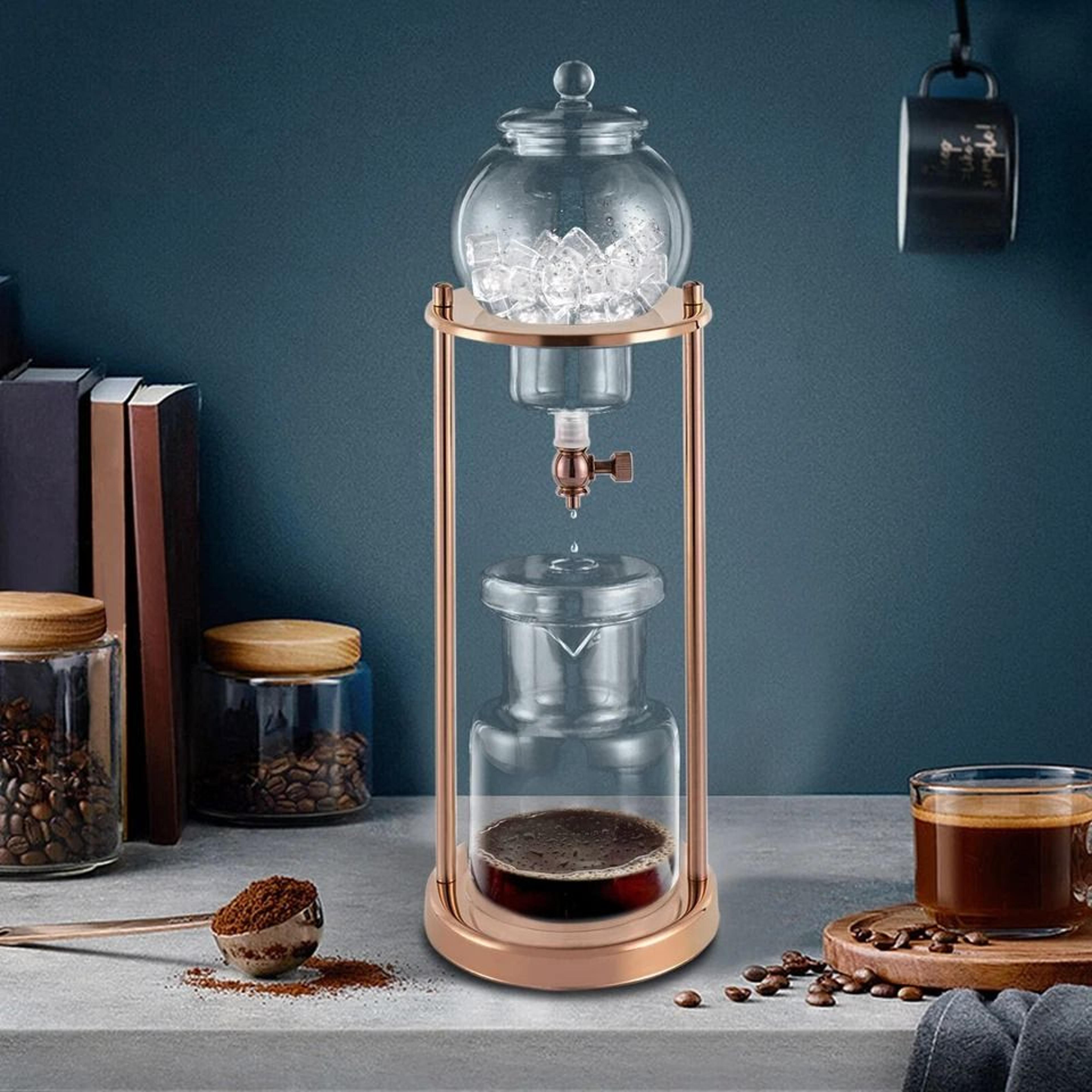 cold brew coffee maker gold stainless steel drip tower