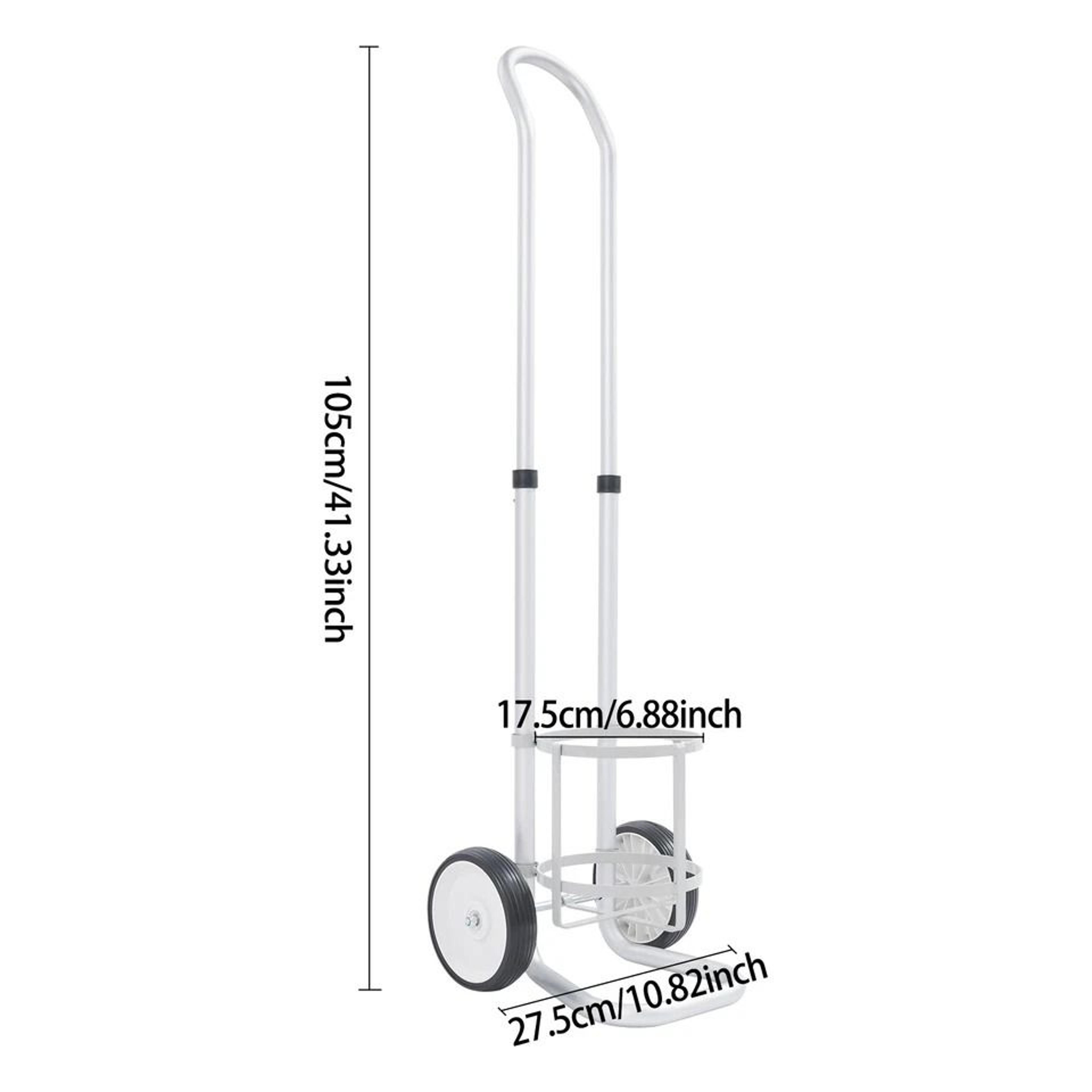Adjustable Handle Oxygen Tank Cart With Portable Oxygen Cylinder Dolly Set 1
