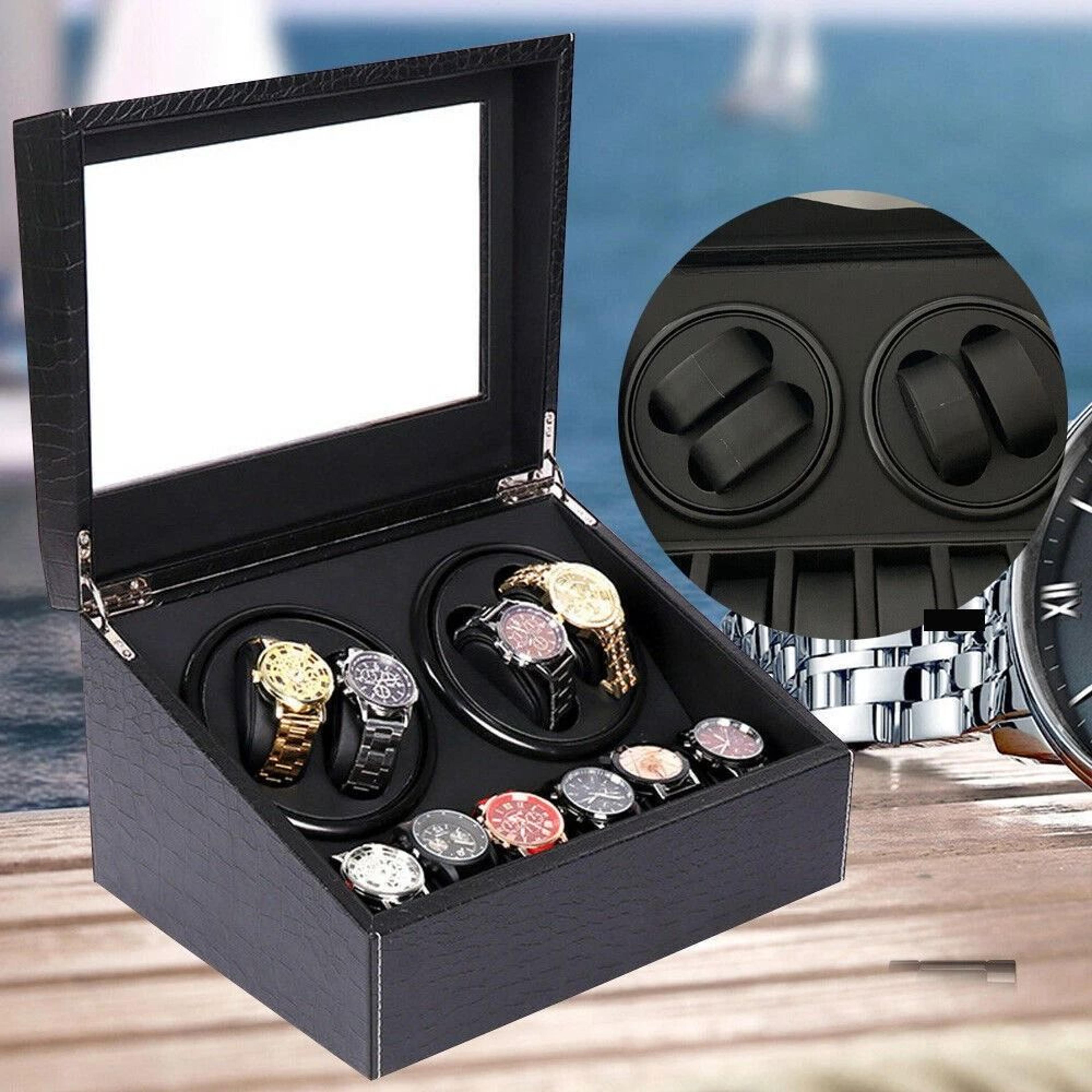 premium automatic watch winder with quiet motor watch organizer & display watch display case