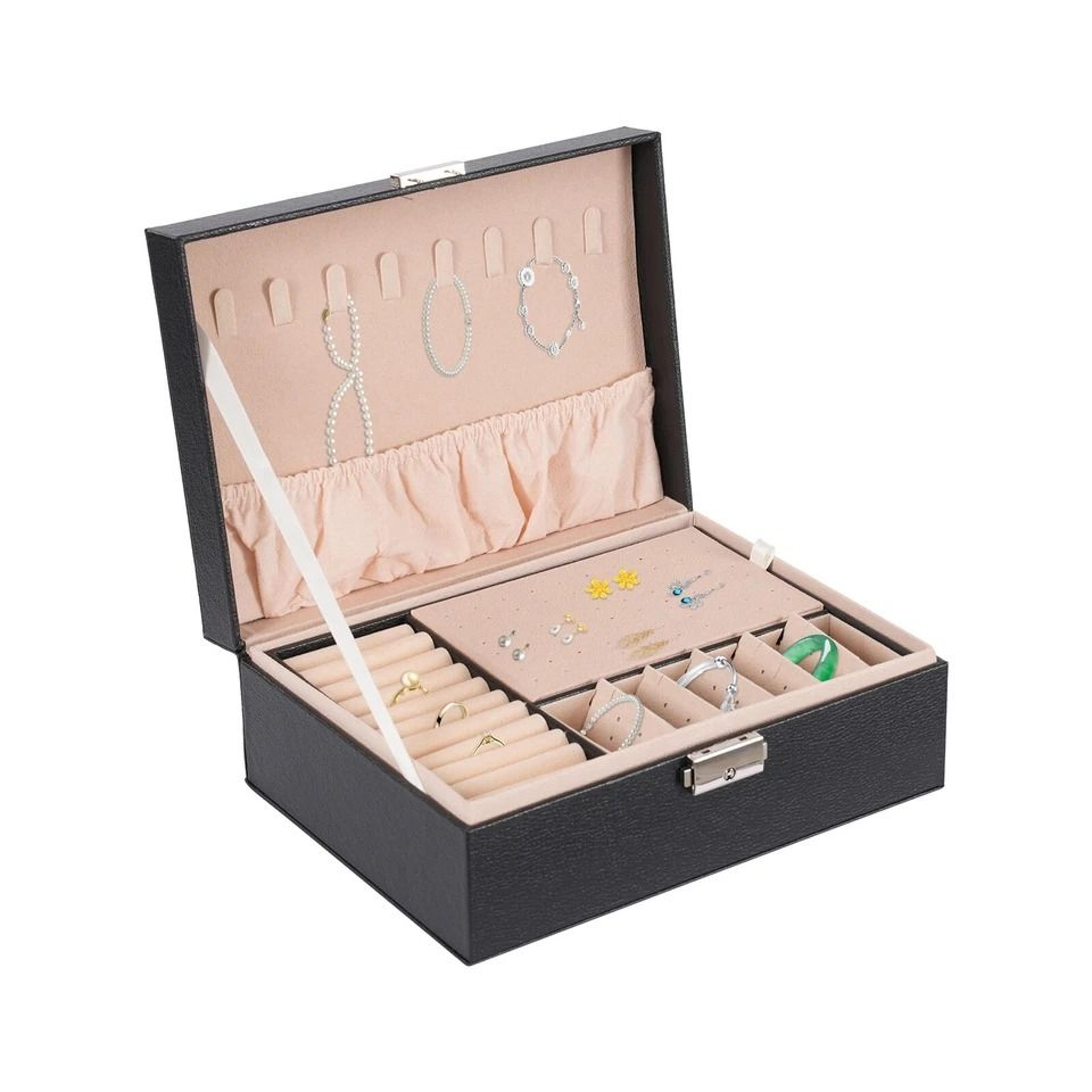 travel friendly small jewelry box for rings & necklaces organizer