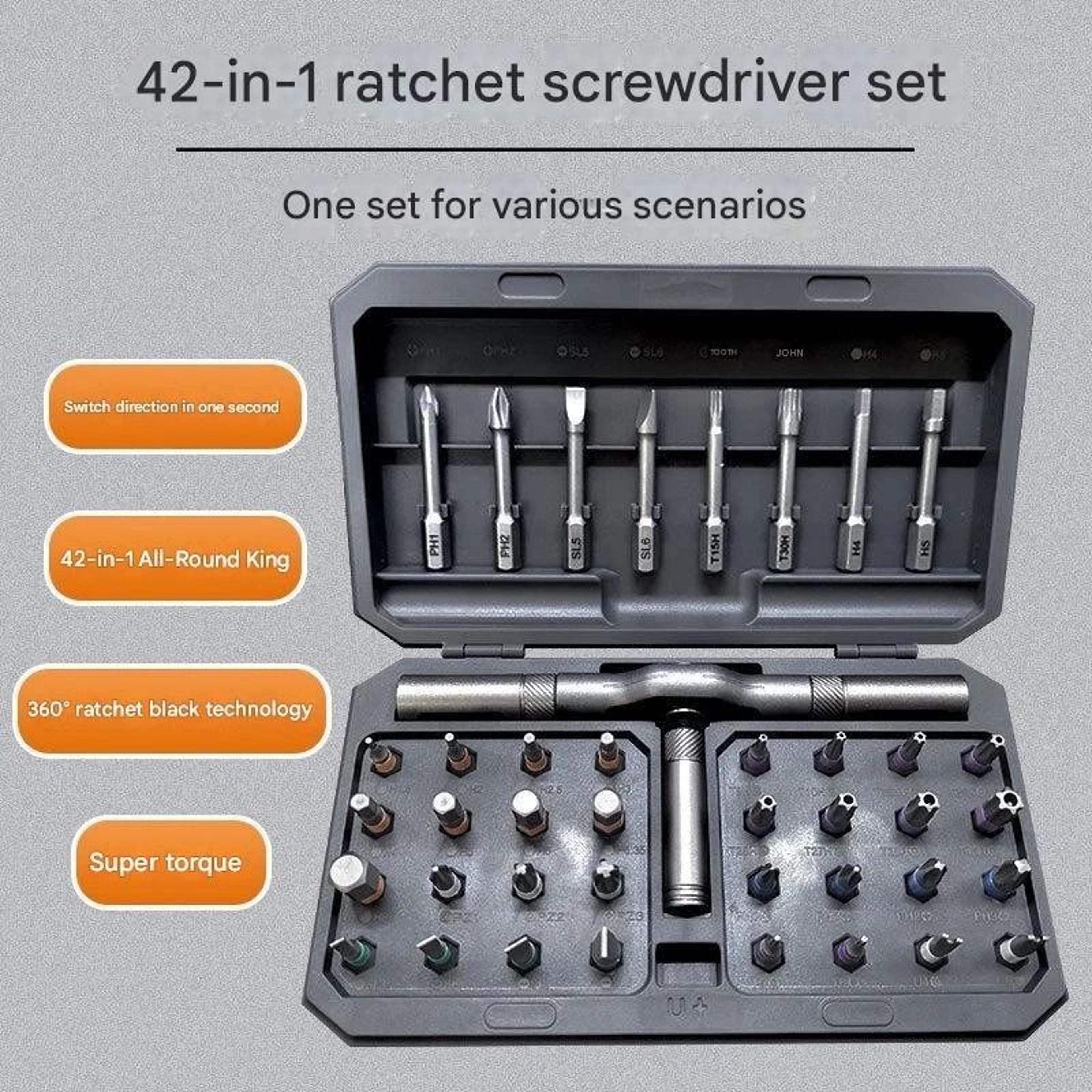 Premium Magnetic Screwdriver Set Ratchet  Multi Bit DIY Tool Kit 3