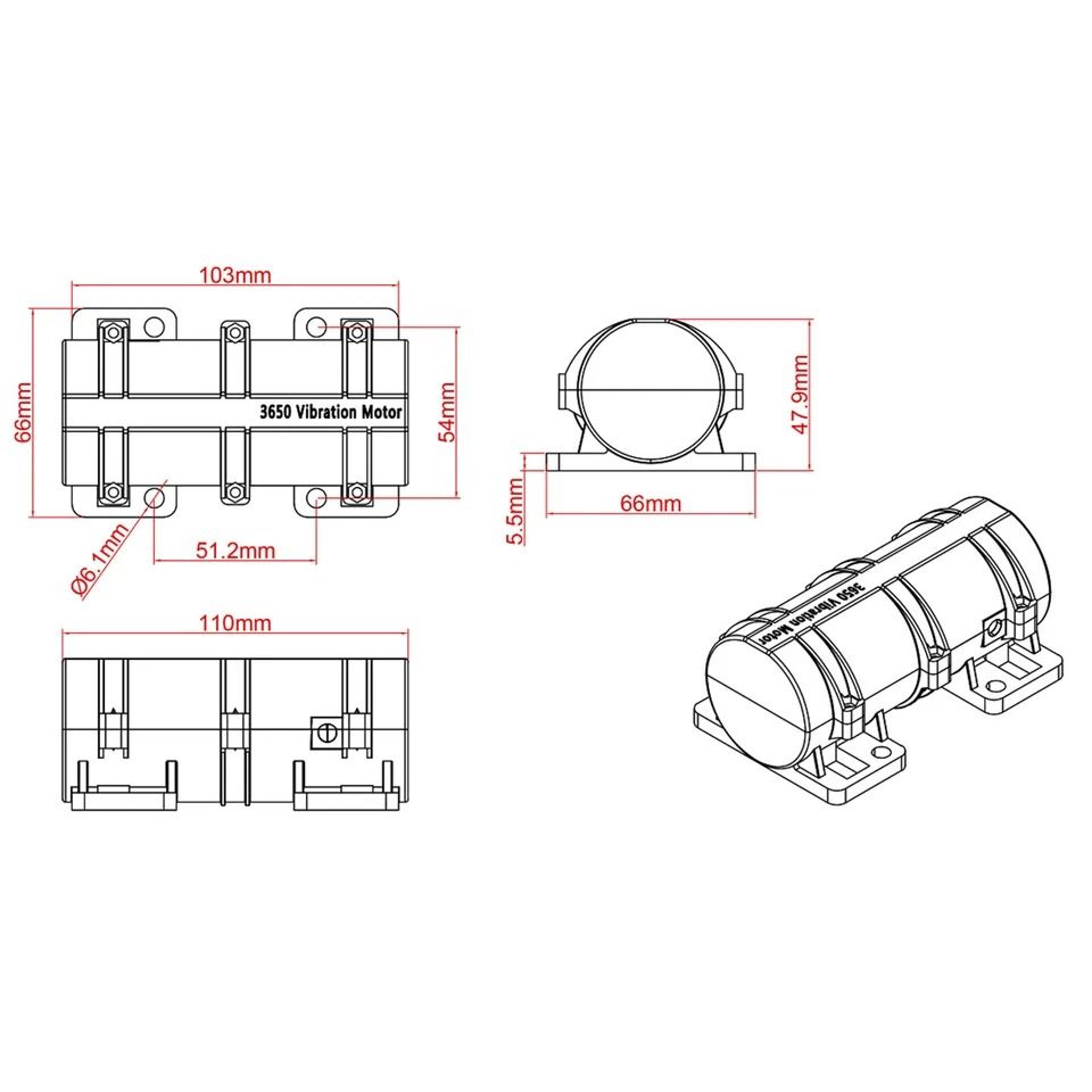 DC Vibration Motor With Power Adapter High Torque Industrial Vibration Motor 4