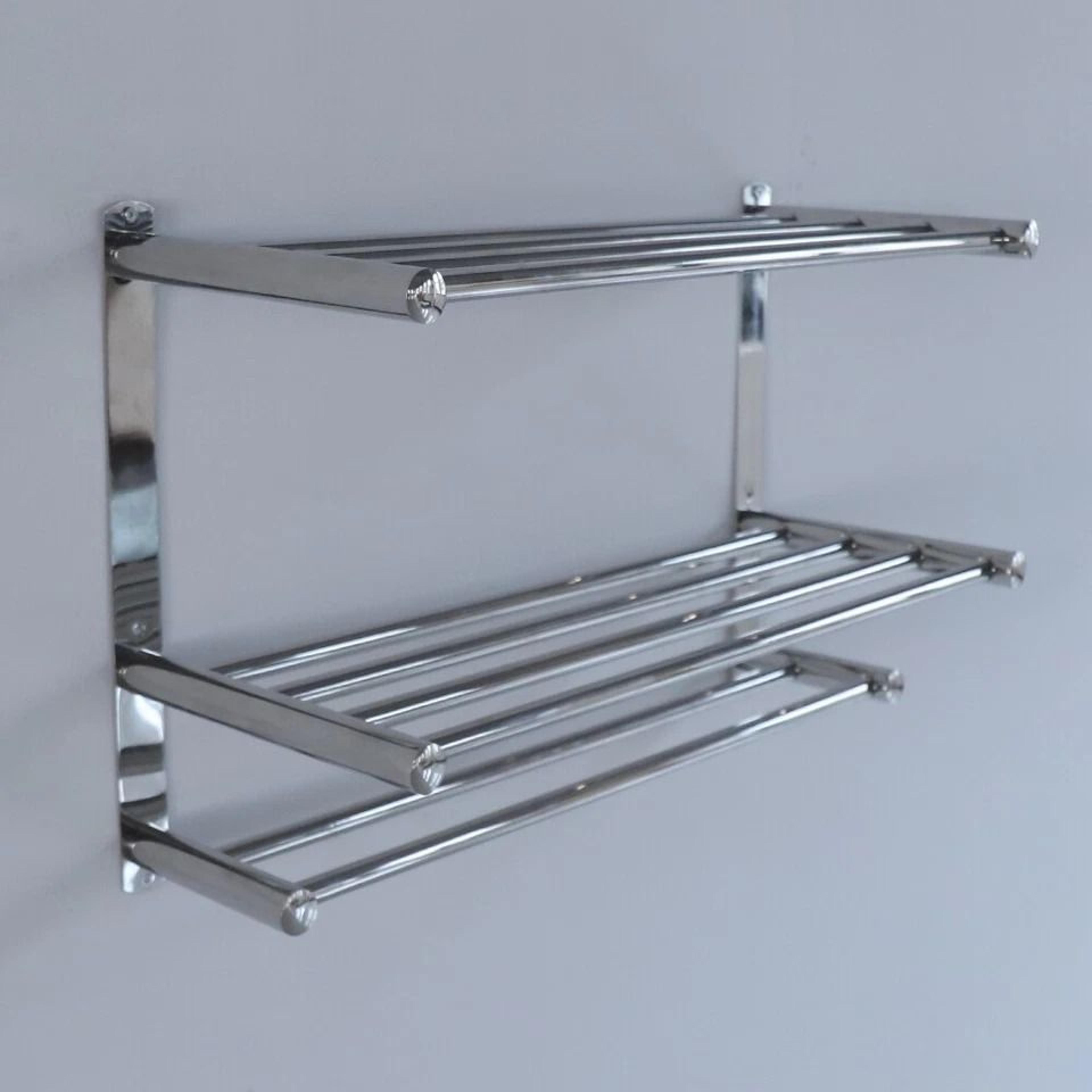 stainless steel towel rack wall mount shelf organizer