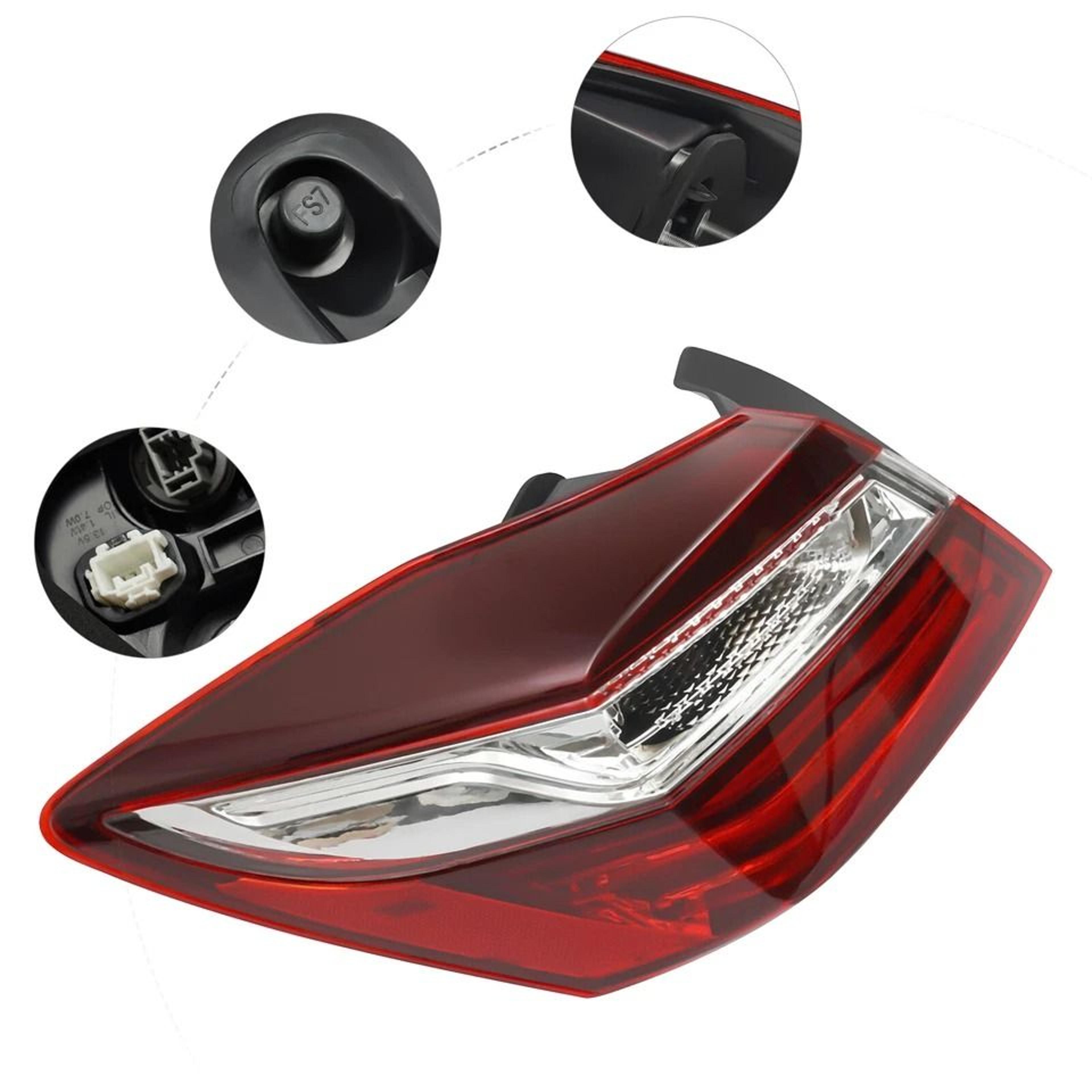 Left Driver Honda Accord Tail Ligh Outer LED Halogen Tail Light Assembly Direct Fit Replacement 1