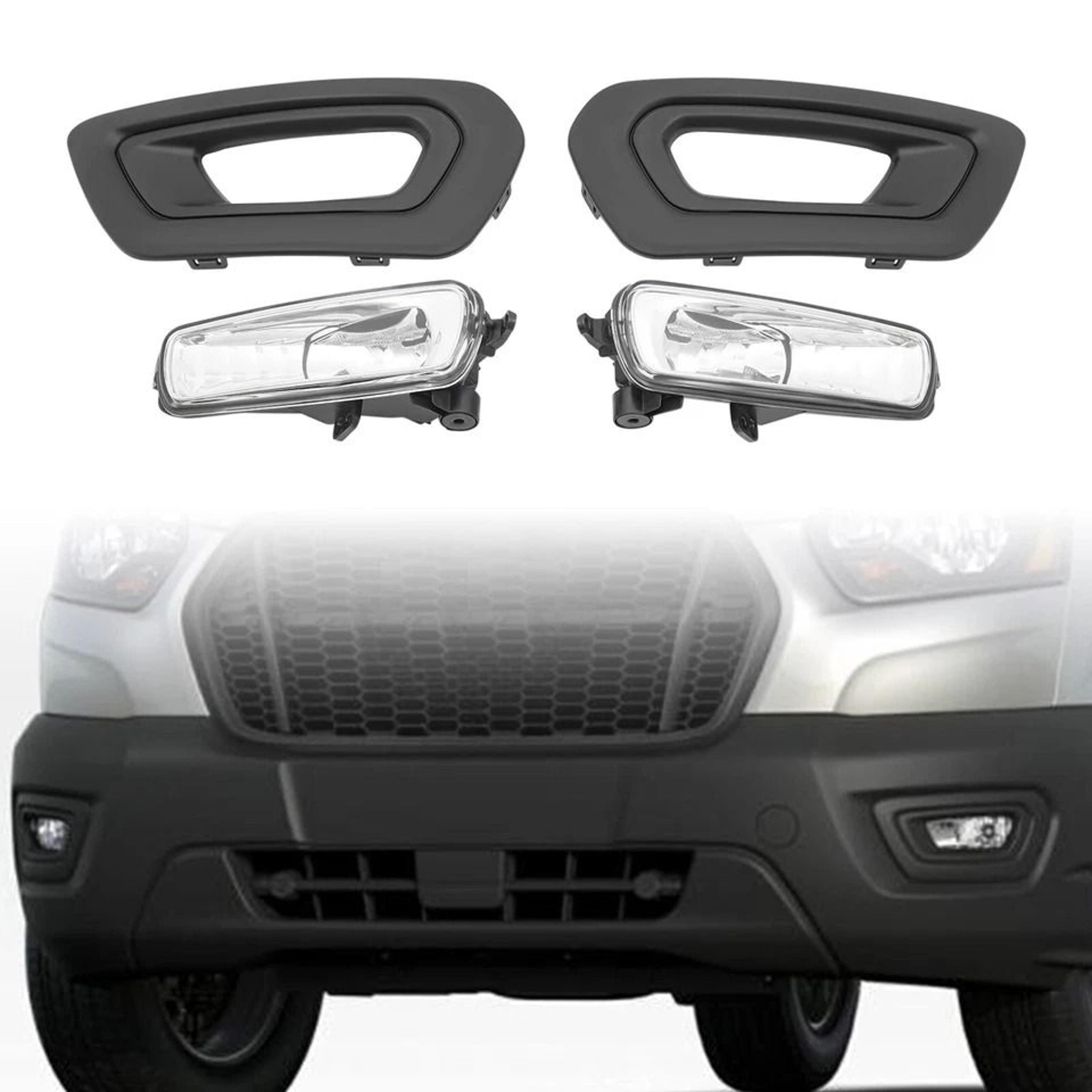 premium front bumper fog lights and covers for ford transit