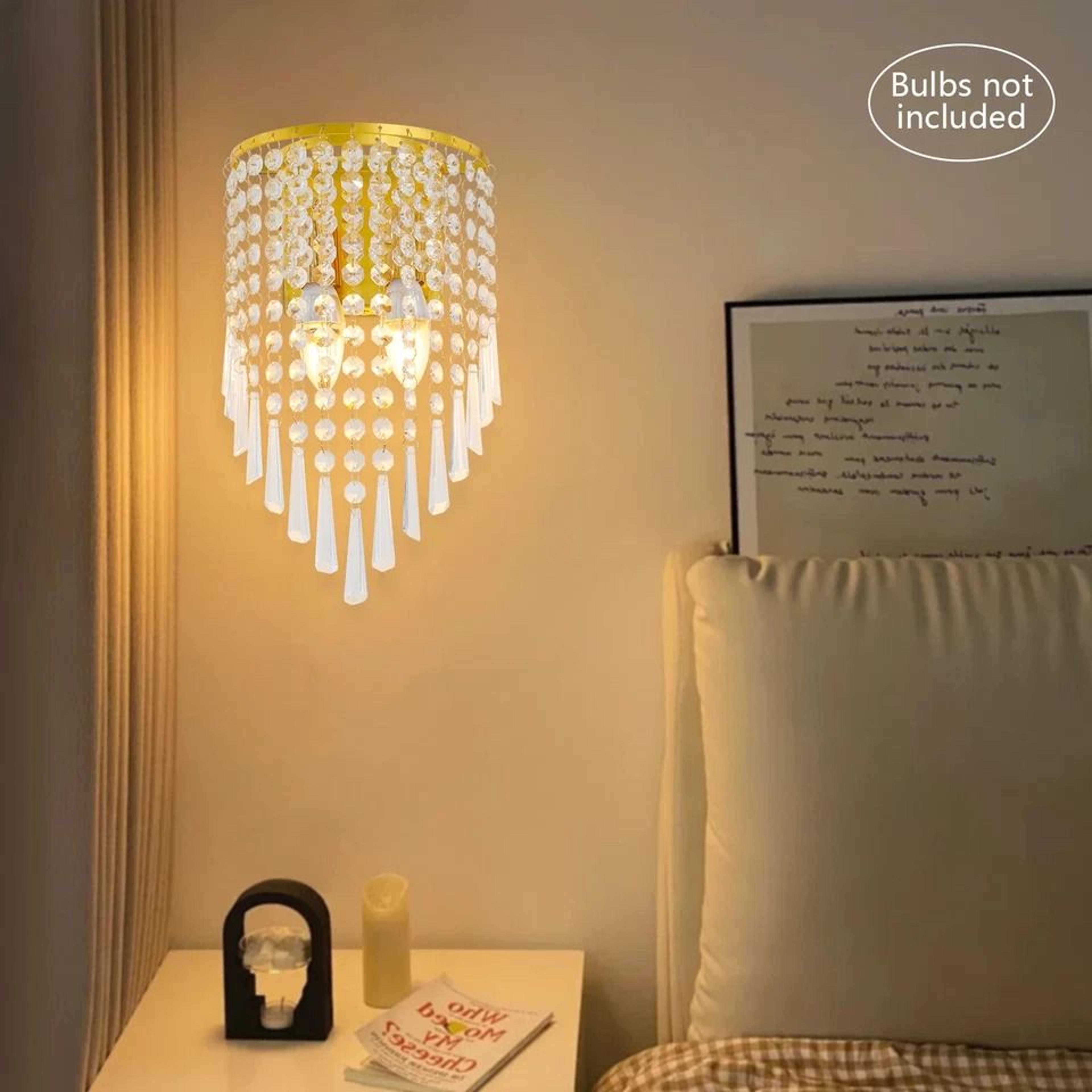 Modern Crystal Wall Sconces Decorative Semicircle Wall Lamp Indoor Lighting Fixture 2