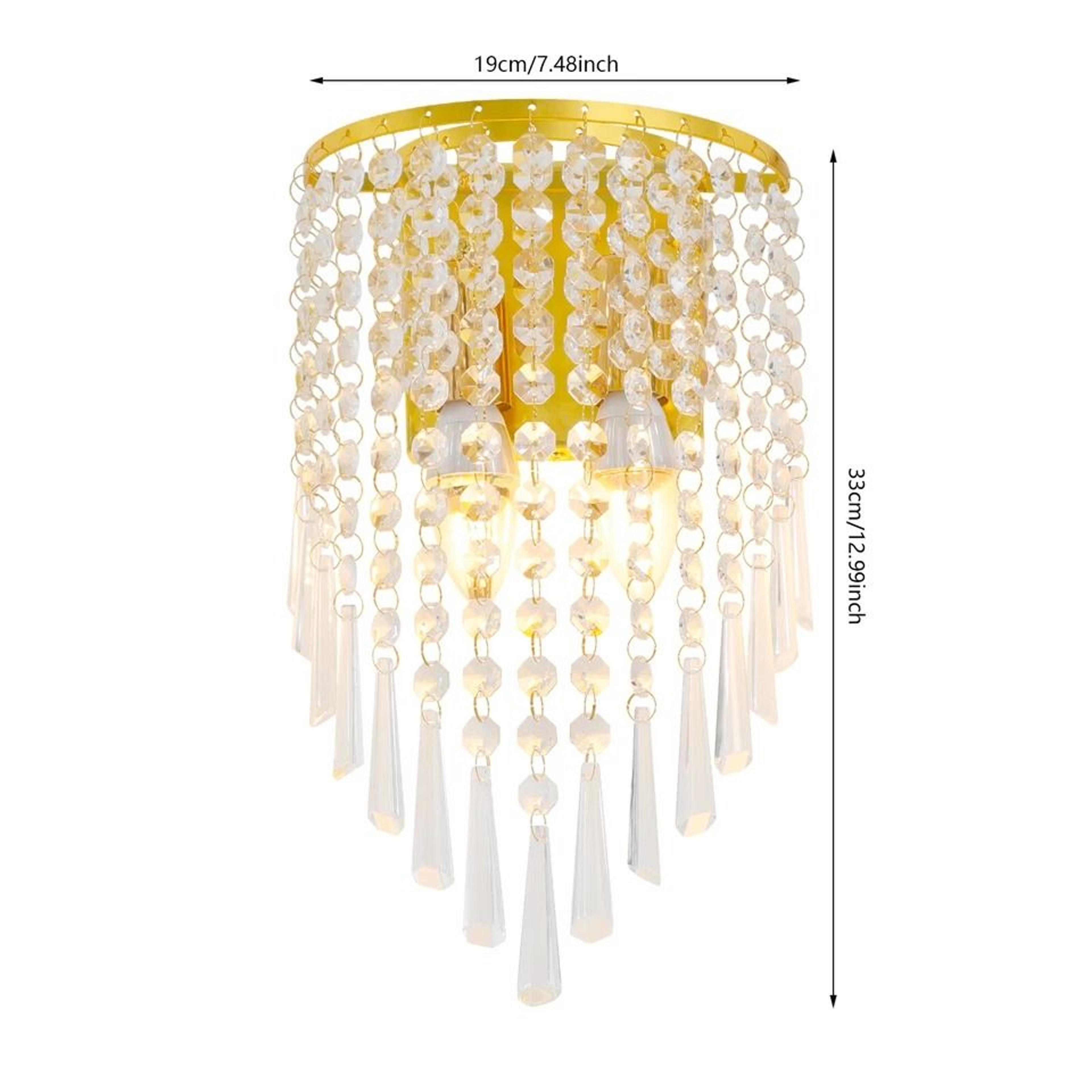 Modern Crystal Wall Sconces Decorative Semicircle Wall Lamp Indoor Lighting Fixture 3