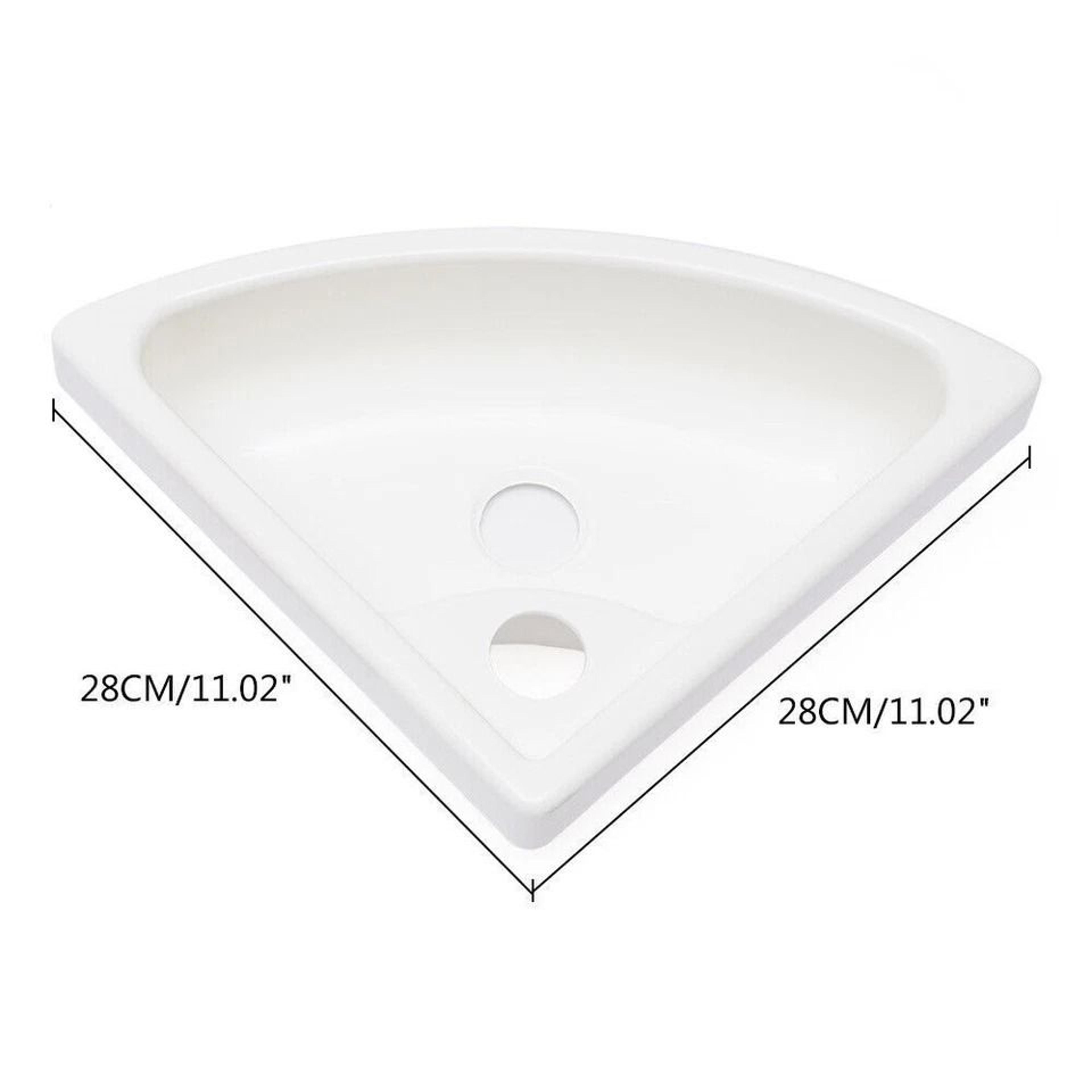 Premium RV Corner Sink White Triangular Bathroom Sink Wall Mounted Caravan Basin ABS Compact RV Was 4