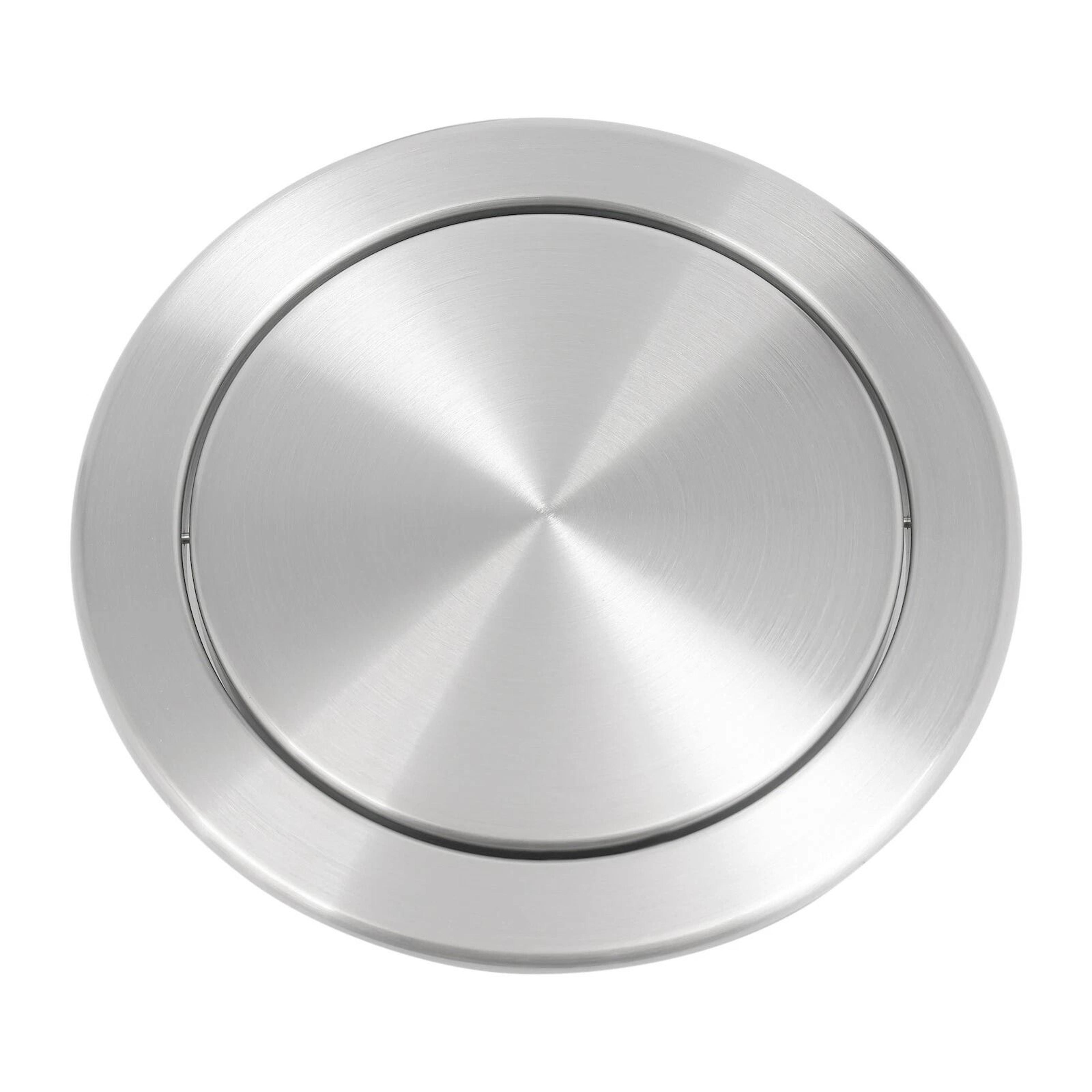 premium stainless steel countertop trash can lid with built in chute cover