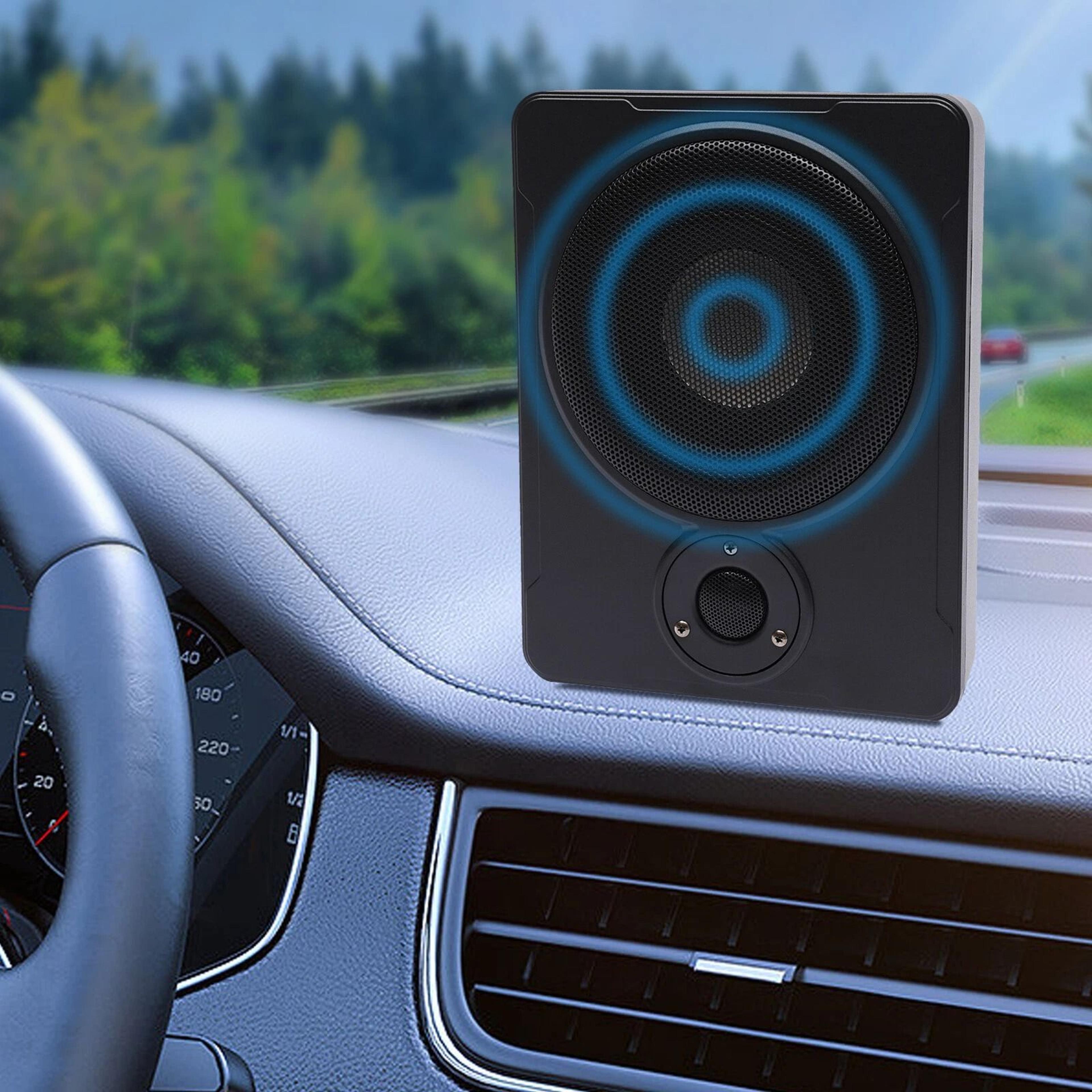 under seat car subwoofer with active amplified bass speaker