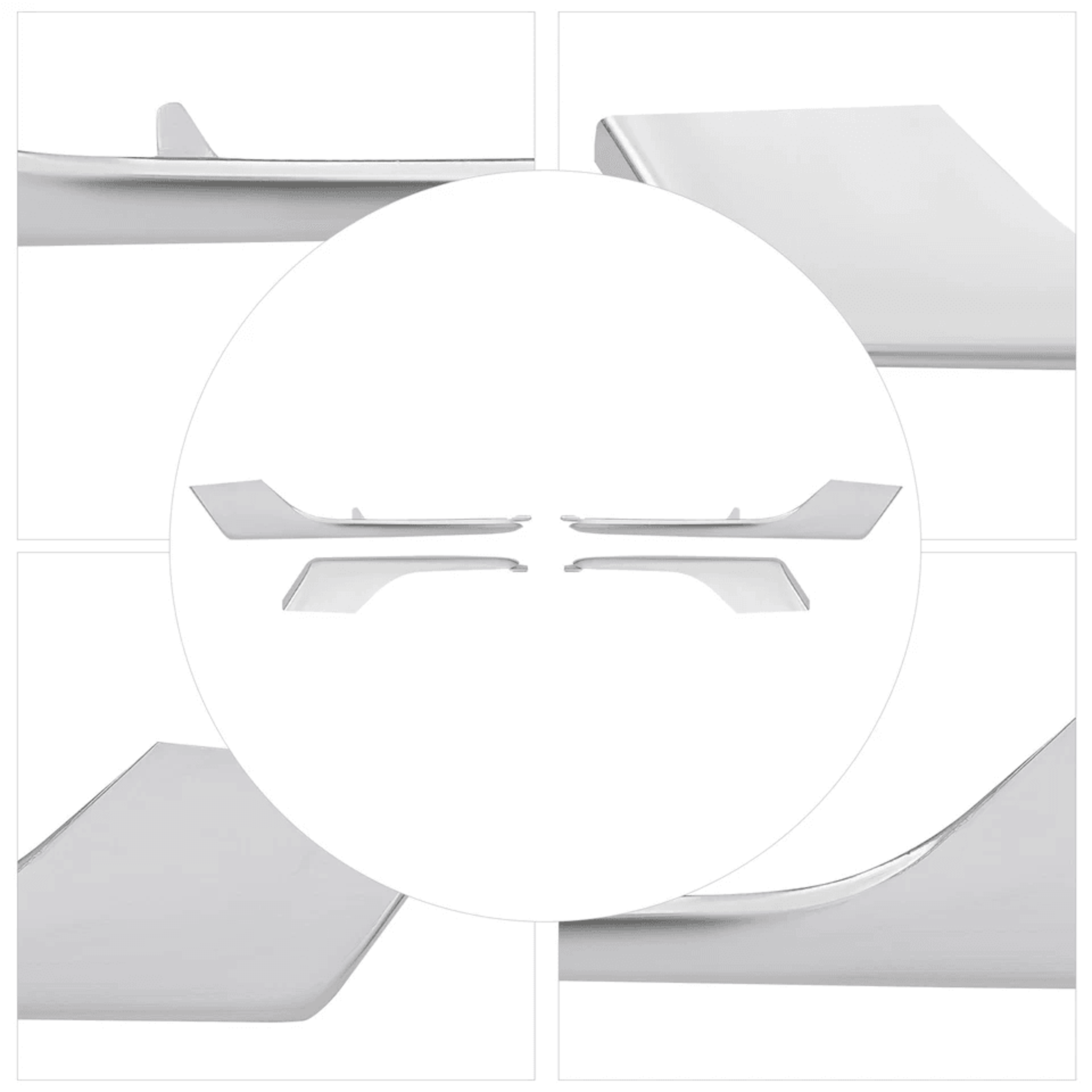 Tesla Model X Fog Light Chrome Trim Front Bumper Molding 5