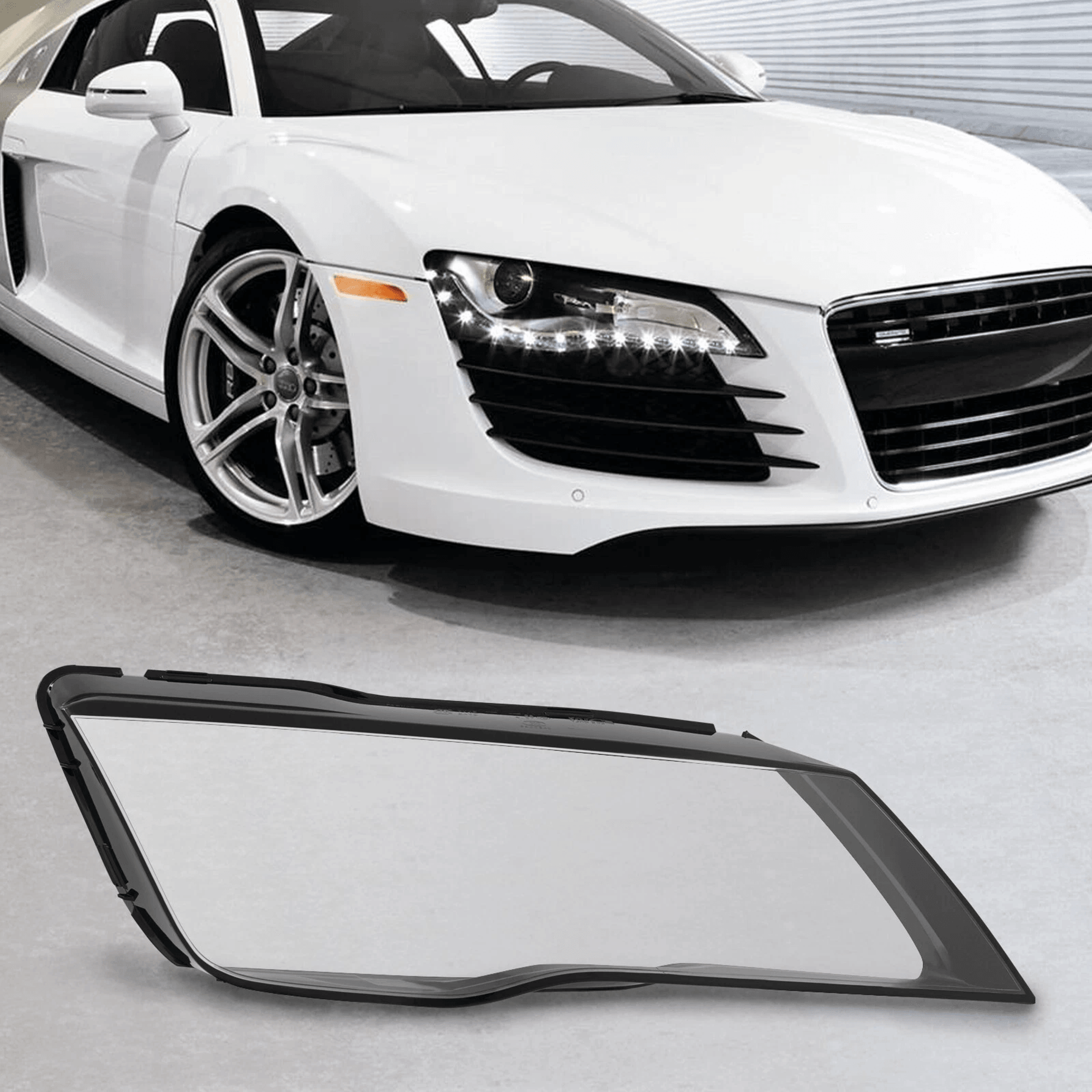 Right Audi Headlight Lens Cover Clear Front Replacement 7