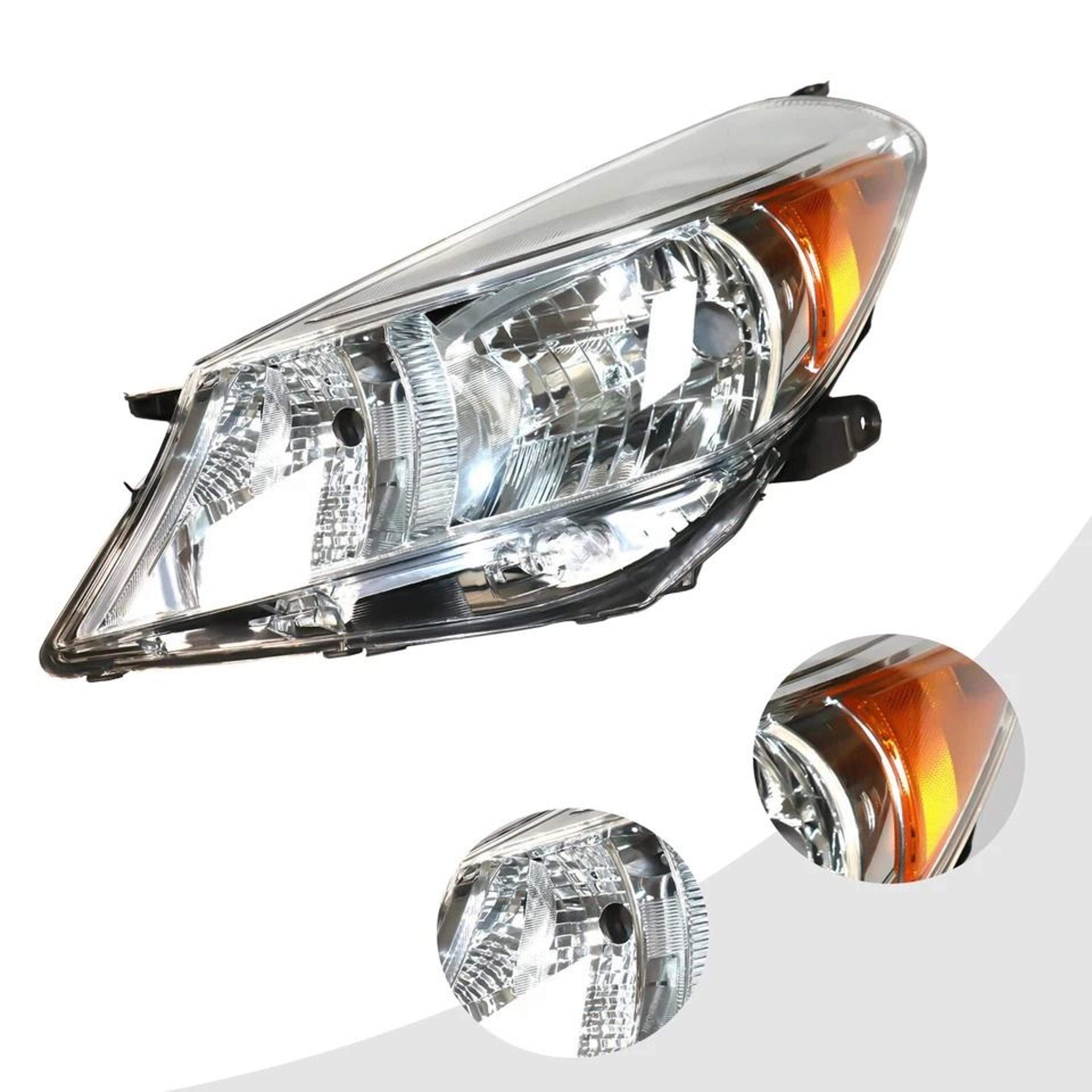 toyota yaris driver side halogen headlight assembly