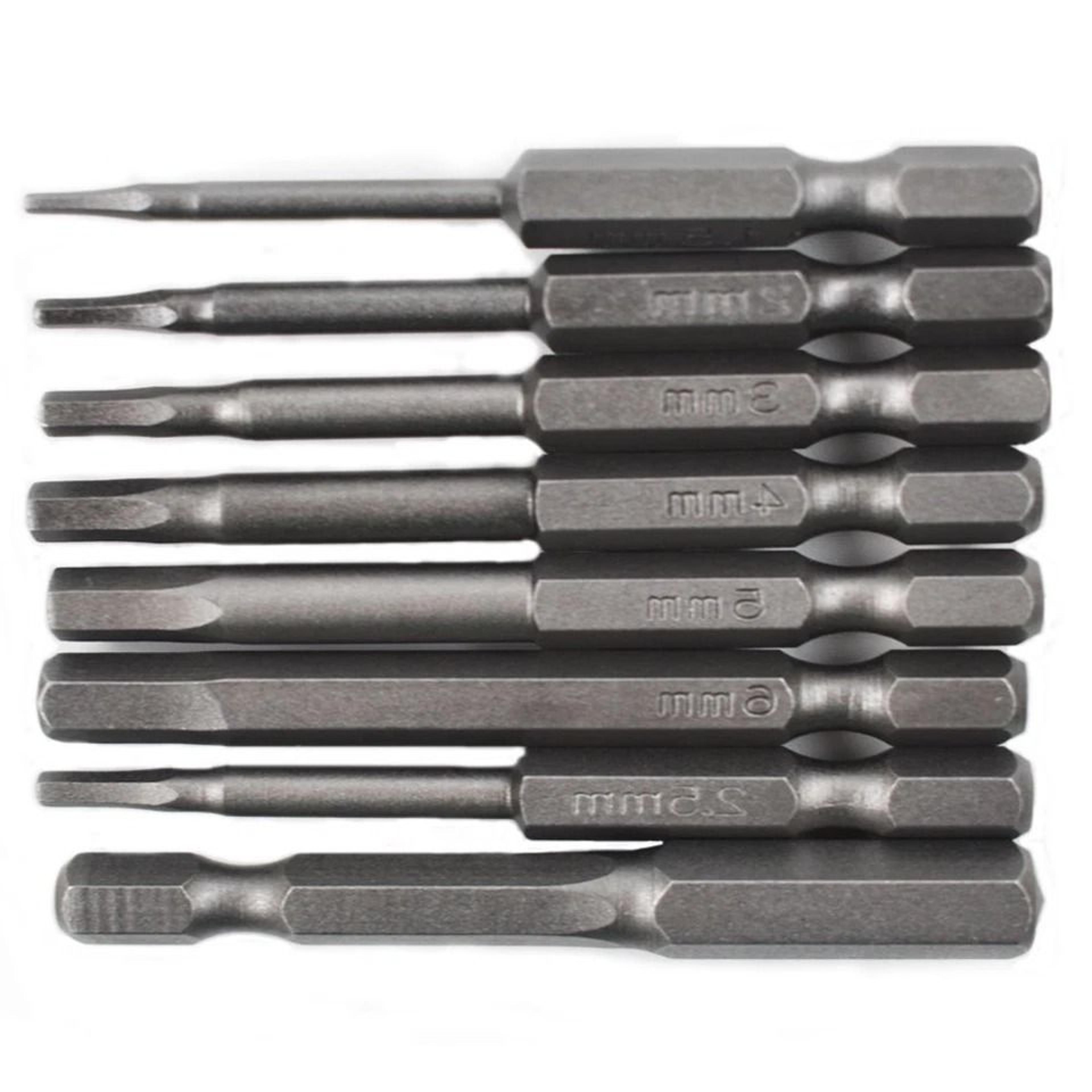 metric allen bit set with quick connect shank for impact driver drills