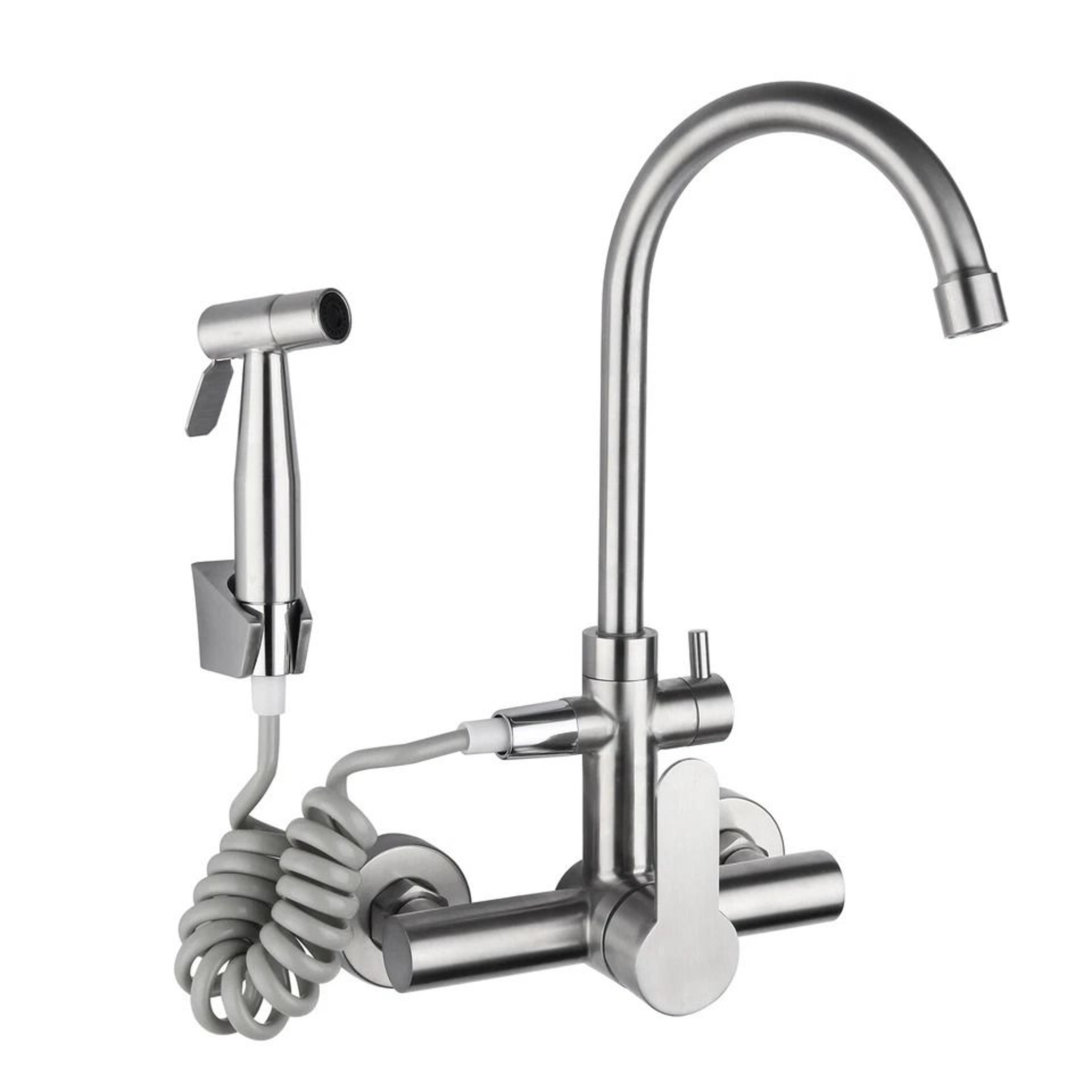 Premium Wall Mount Kitchen Faucet Stainless Steel Commercial Faucet 3