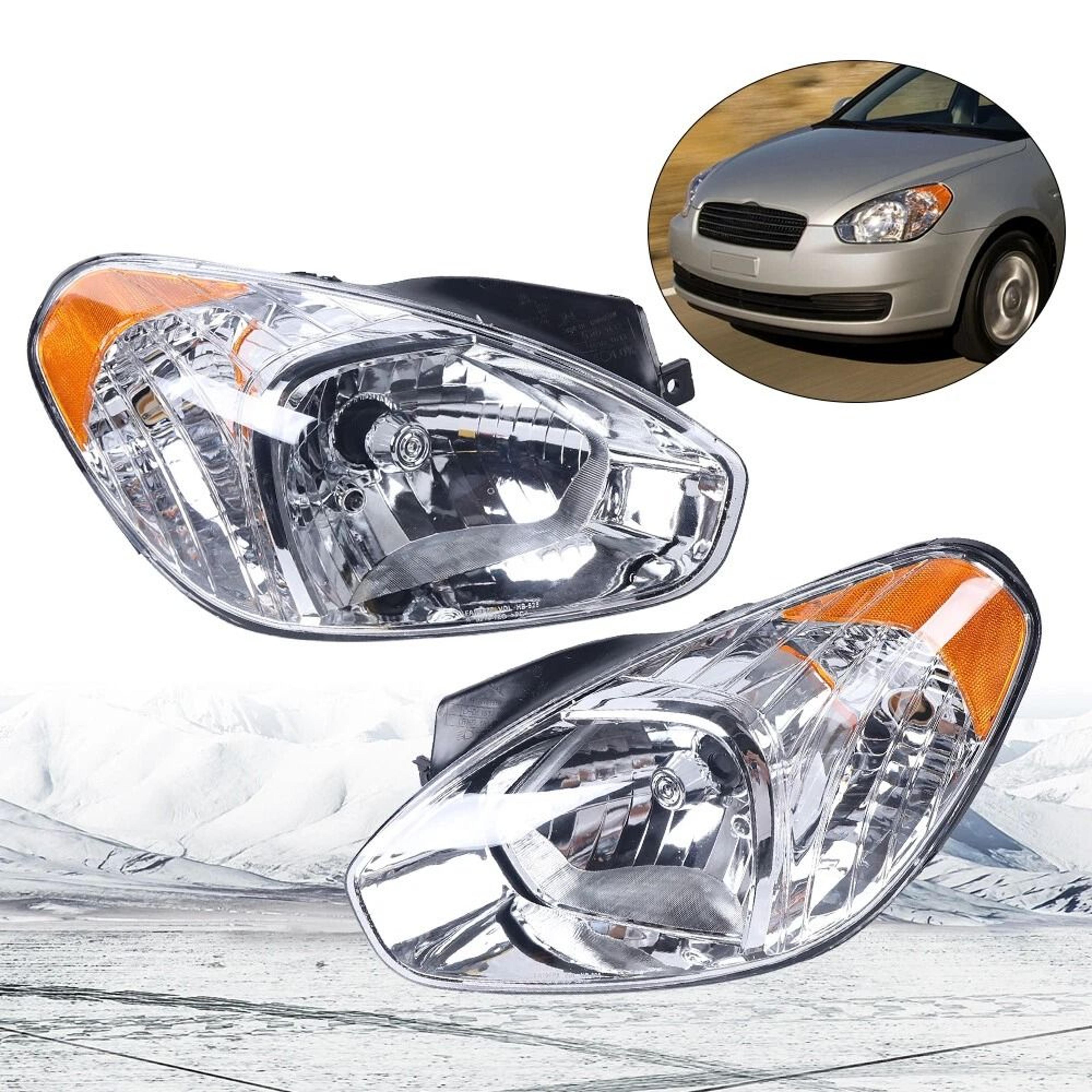 premium hyundai accent headlight assembly set clear lens front headlights