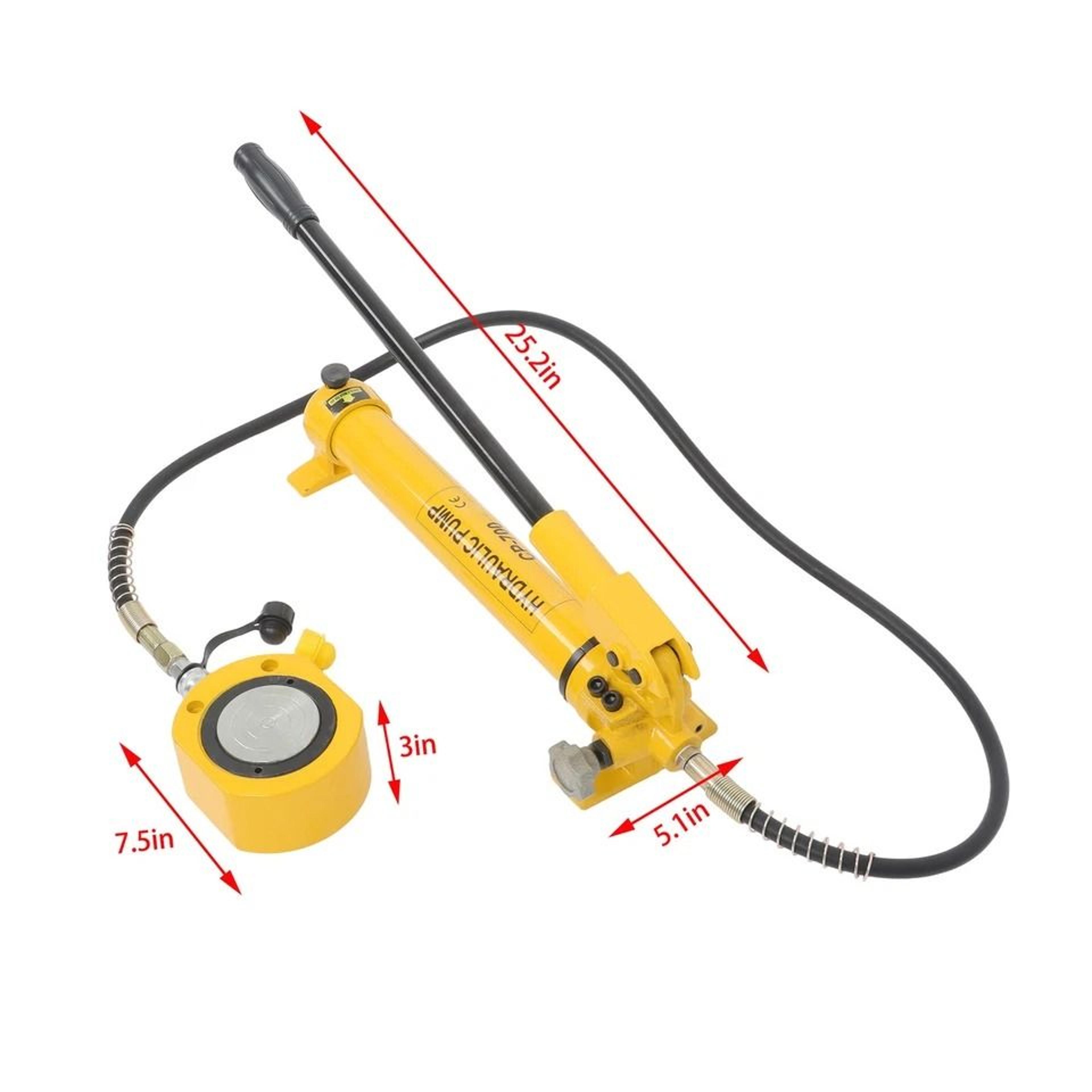 Low Profile Hydraulic Jack Kit With Hand Pump For Industrial Lifting 7