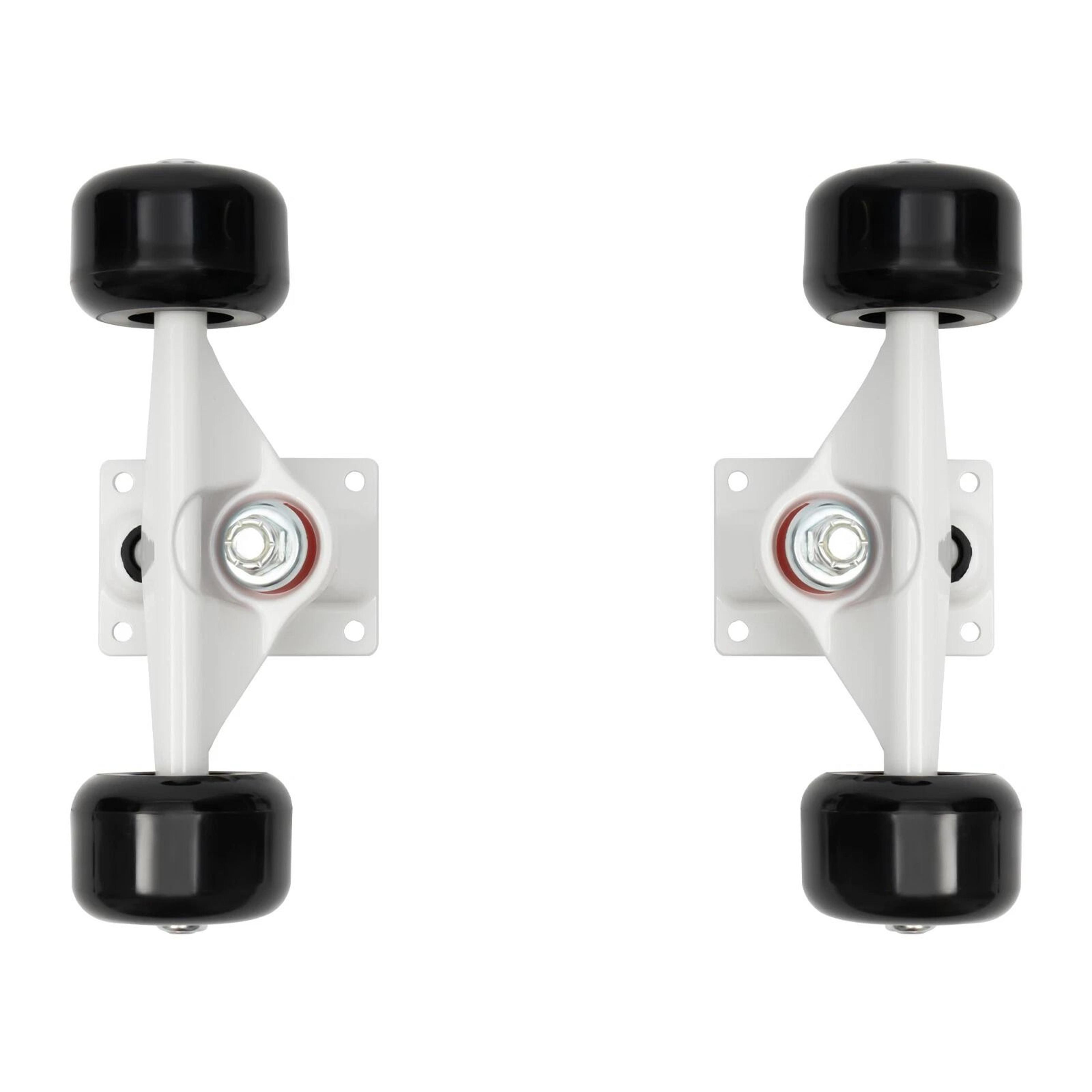 aluminum skateboard trucks combo set stand with wheels white, black pro skate truck & wheel upgrade kit