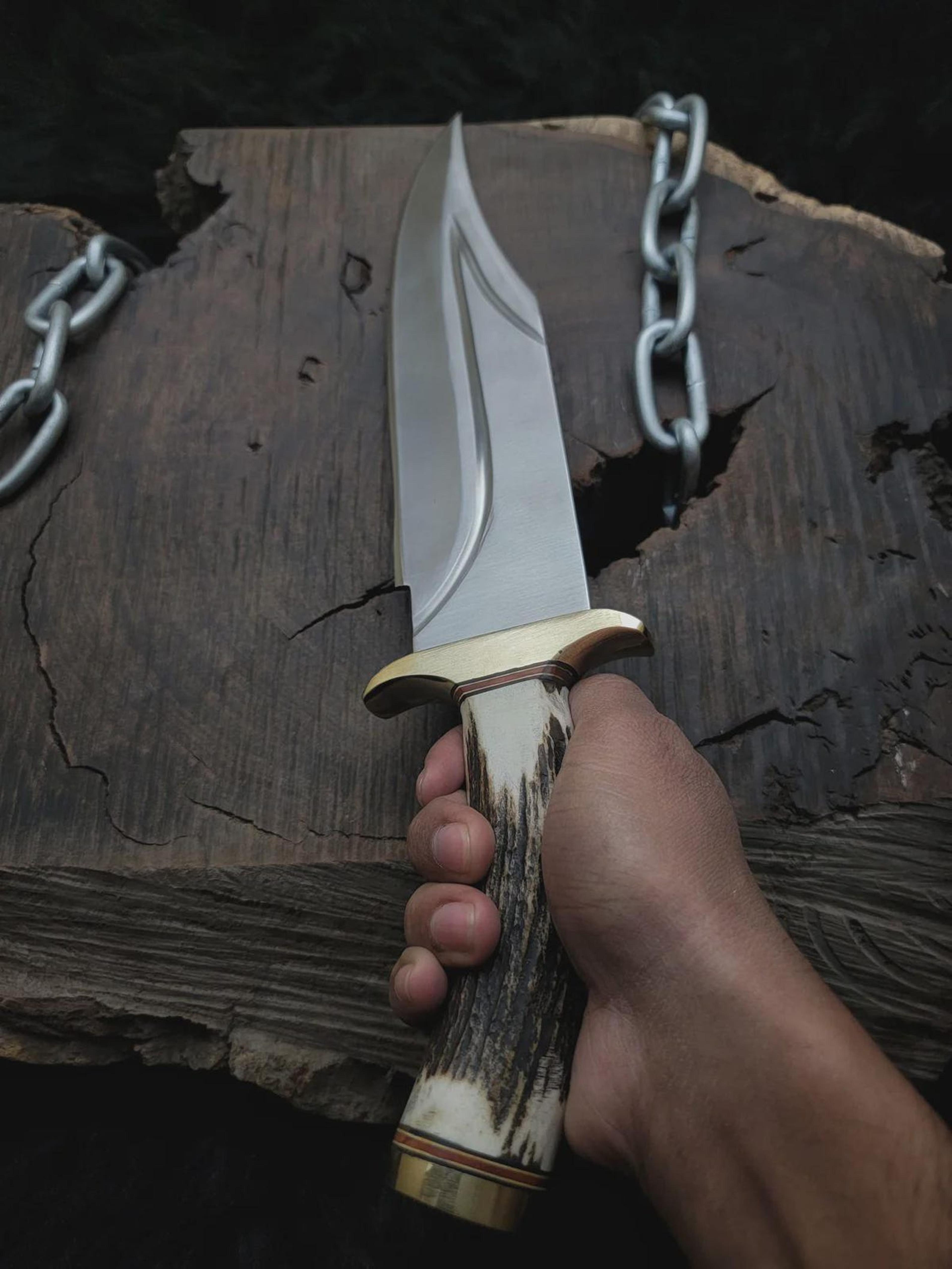 Bullet Train Inspired Replica Hunting Knife With Leather Sheath Collectible 5