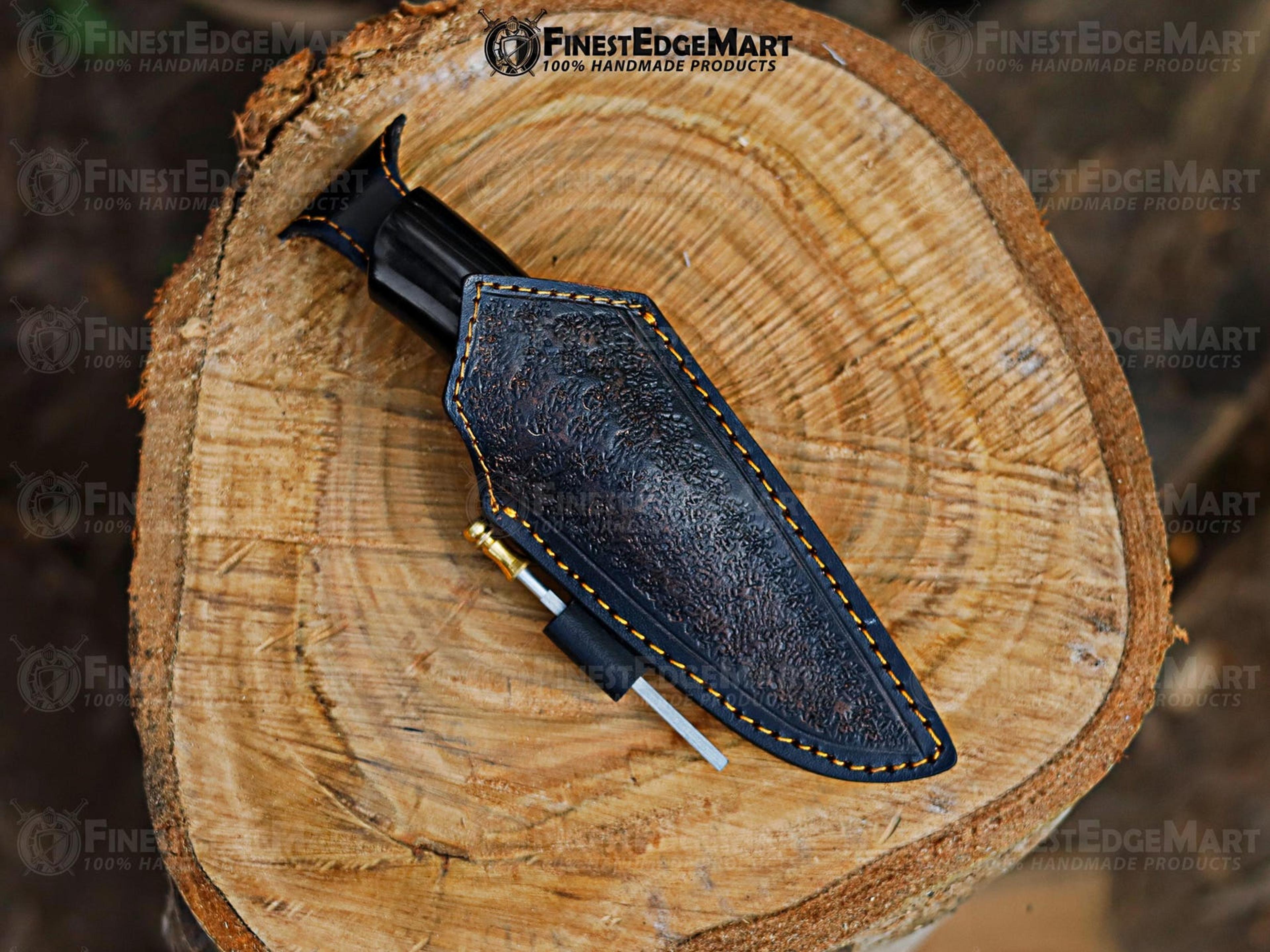 Handcrafted Copper Damascus Pocket Knife With Turquoise Resin Handle  Unique Handmade Gift For Outd
