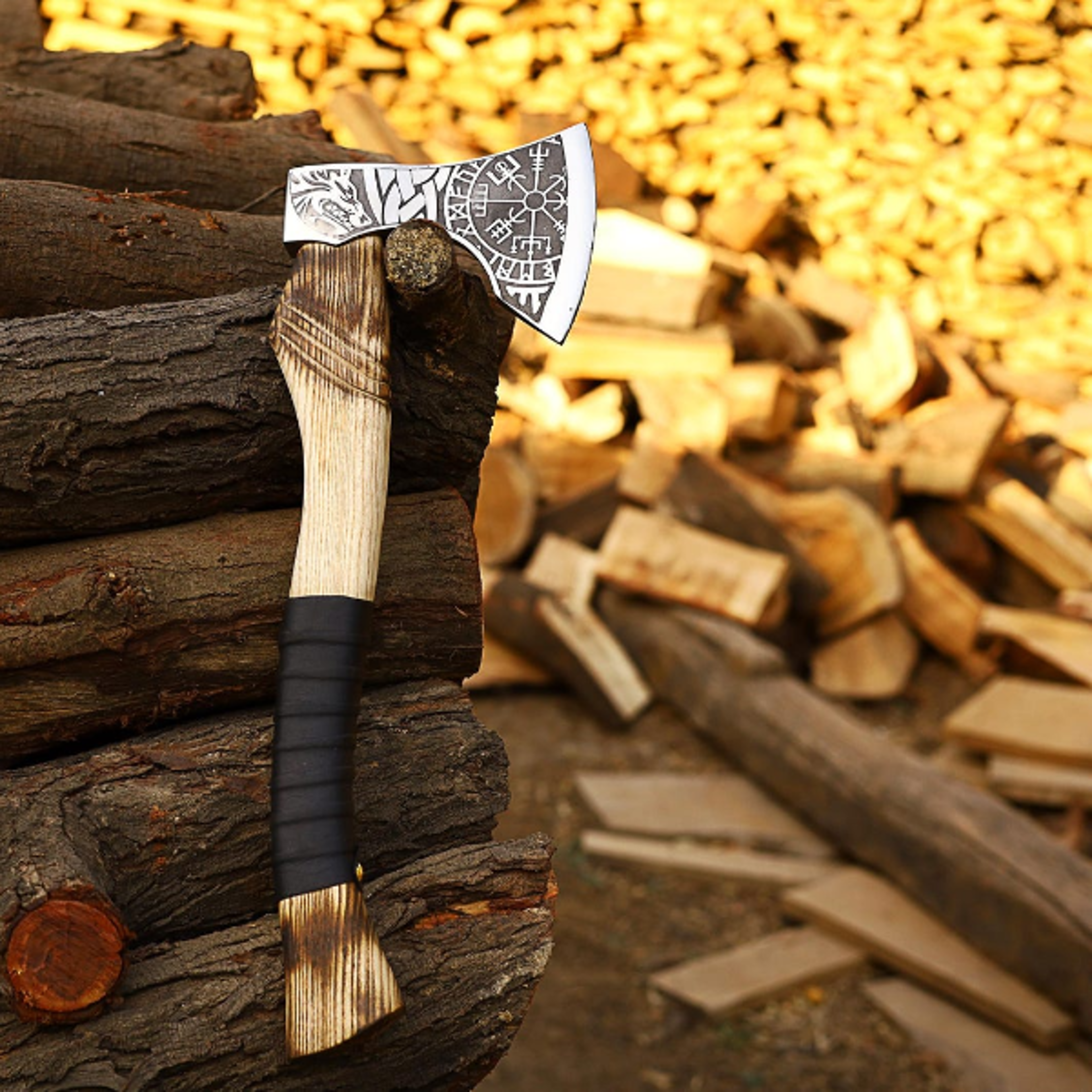 Custom Engraved Carbon Steel Camping Axe With Ash Wood Handle  Perfect For Outdoor Adventures 2