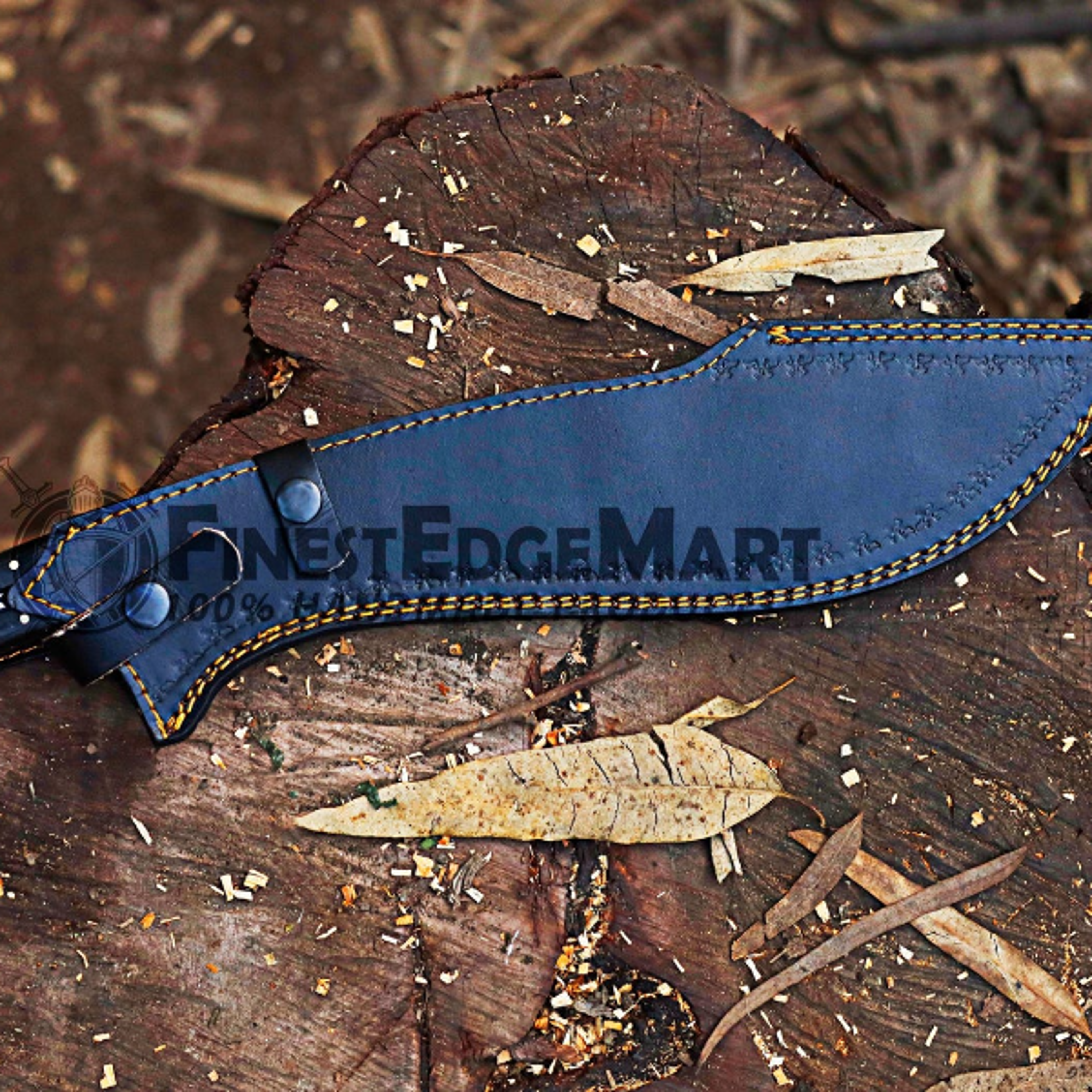 FinestEdgeMart Handmade D2 Steel Kukri Knife With Micarta Handle And Premium Leather Sheath  Unique