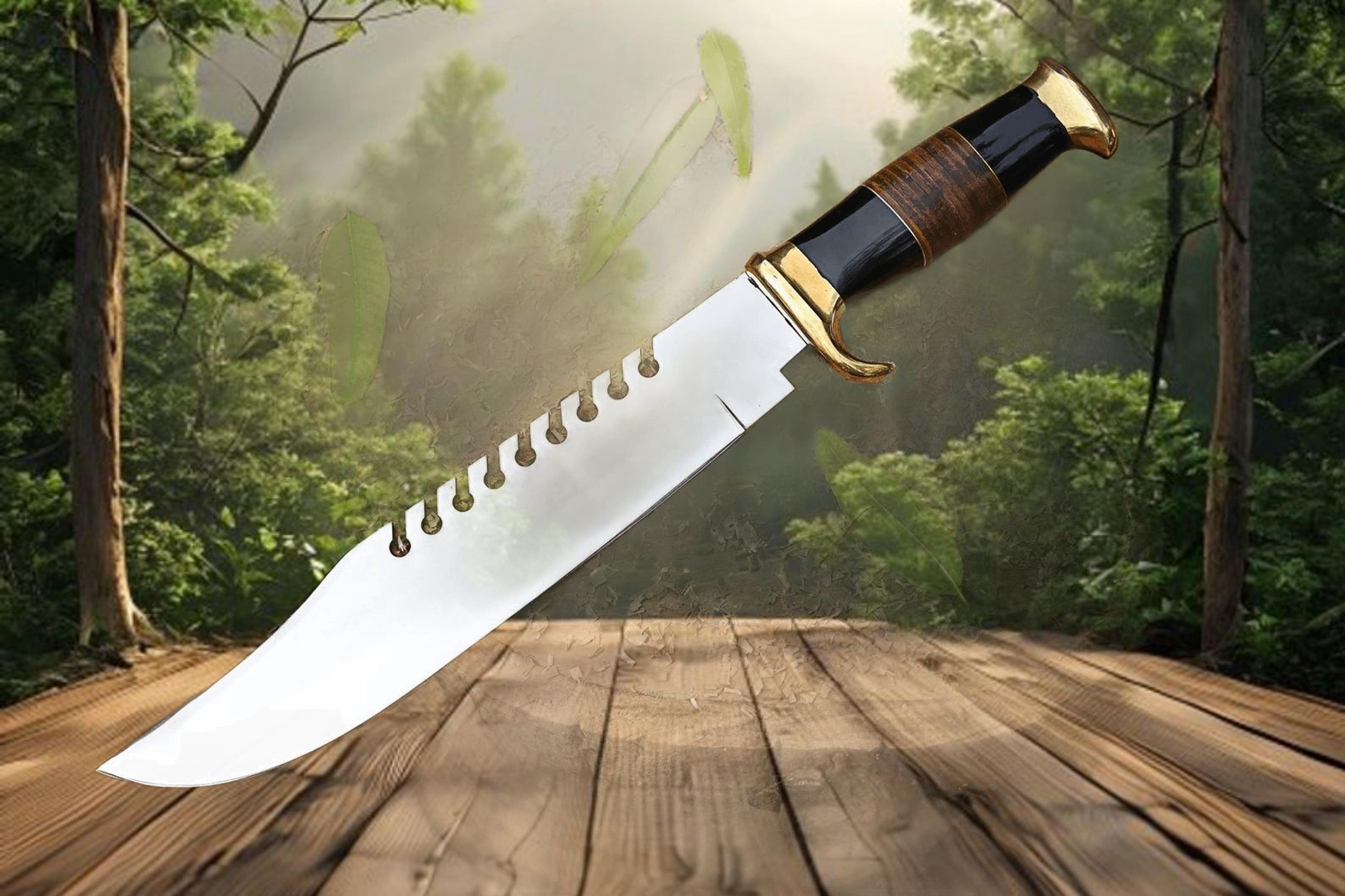 Handmade D2 Steel Bowie Knife  18 Leather Sheath  Collectible Gift For Outdoor Enthusiasts And Coll