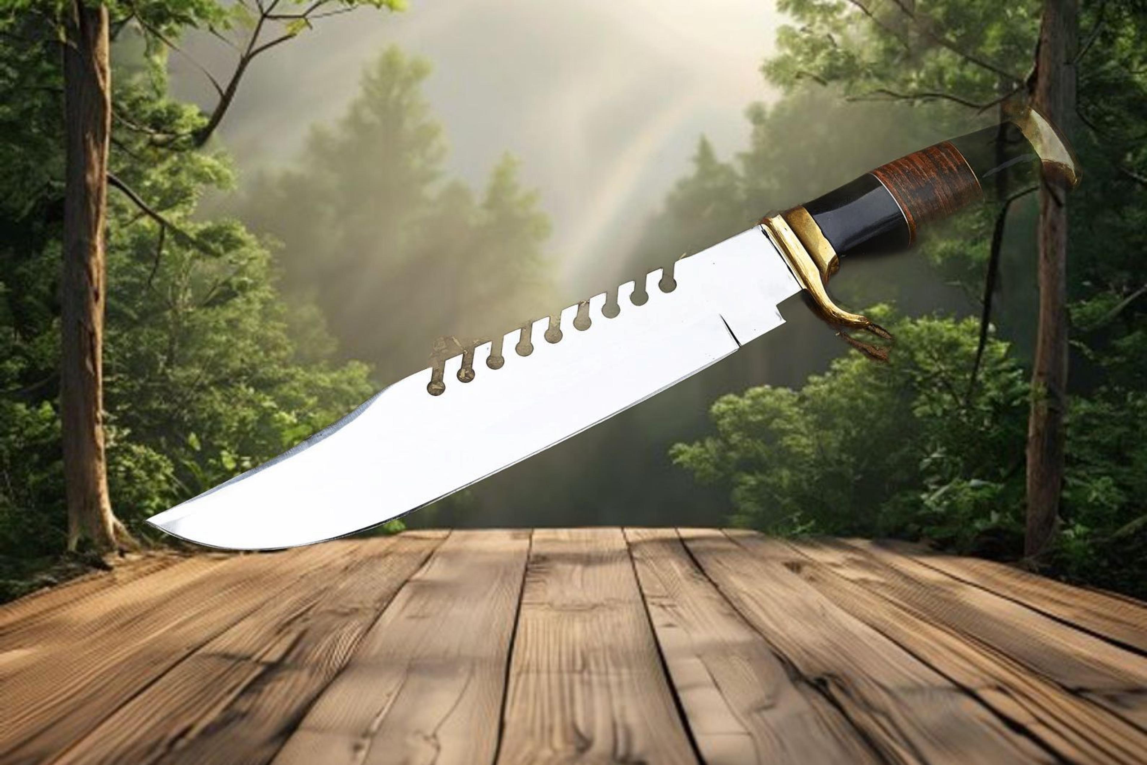 Handmade D2 Steel Bowie Knife  18 Leather Sheath  Collectible Gift For Outdoor Enthusiasts And Coll