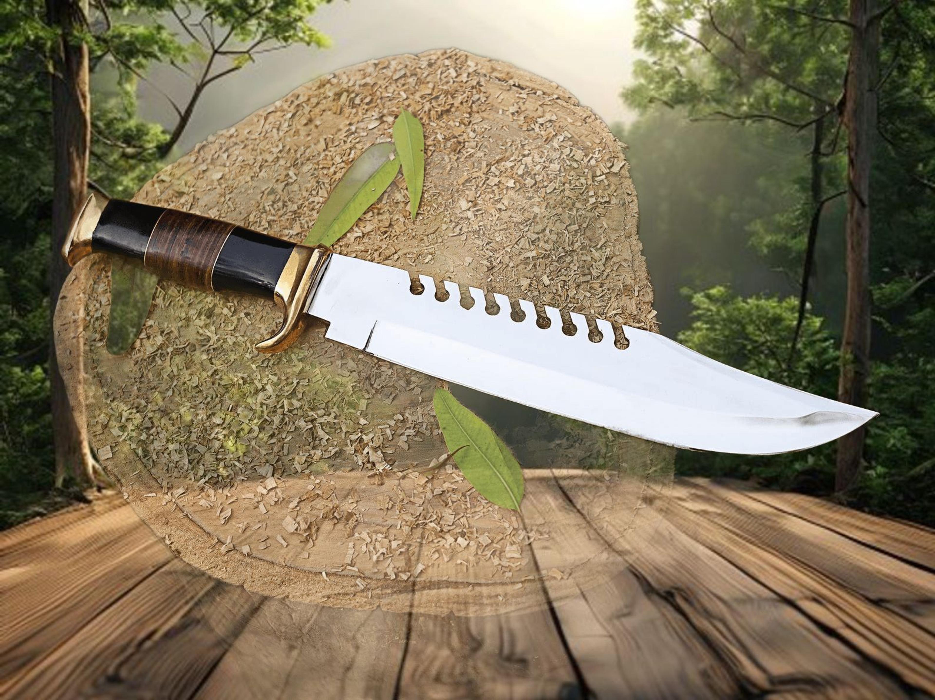 Handmade D2 Steel Bowie Knife  18 Leather Sheath  Collectible Gift For Outdoor Enthusiasts And Coll
