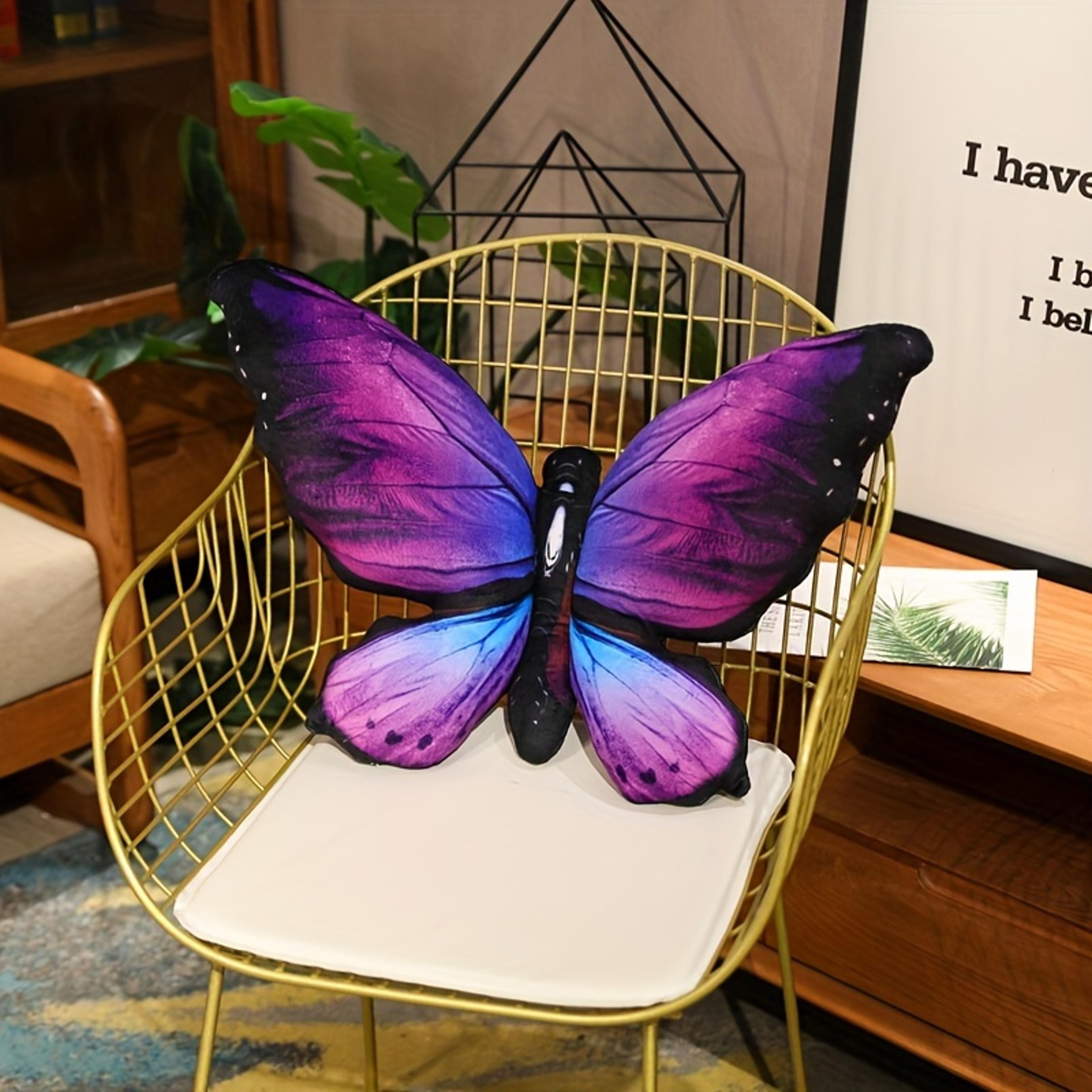 Plush Velvet Butterfly Shaped Throw Pillow Soft Stuffed Seat Cushion Pad Decorative Animal Pillow F 6