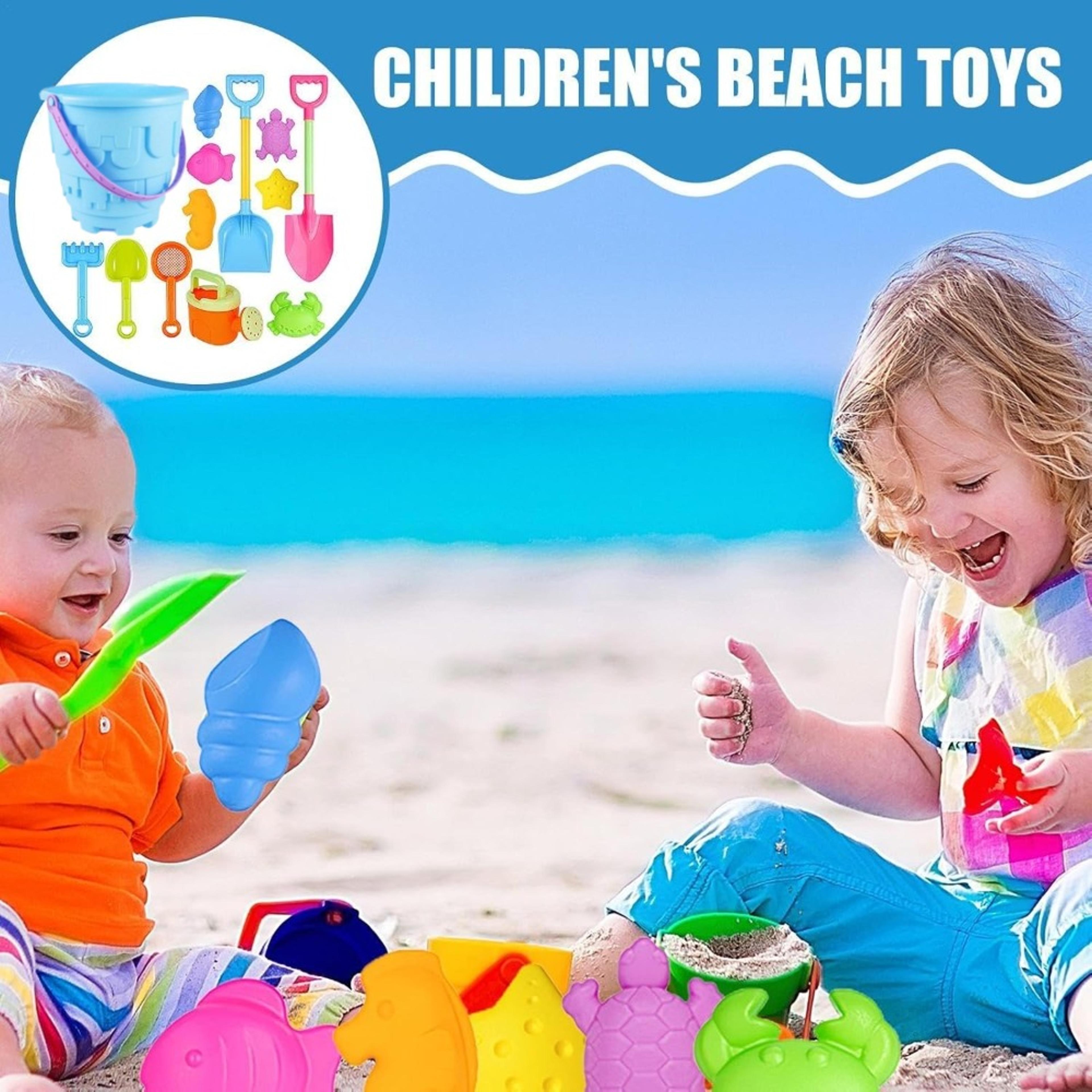 Sandcastle Sand Bucket Shovels For Toddlers Girls Beach Toys Set For Kids Animal Sand Molds Travel  3