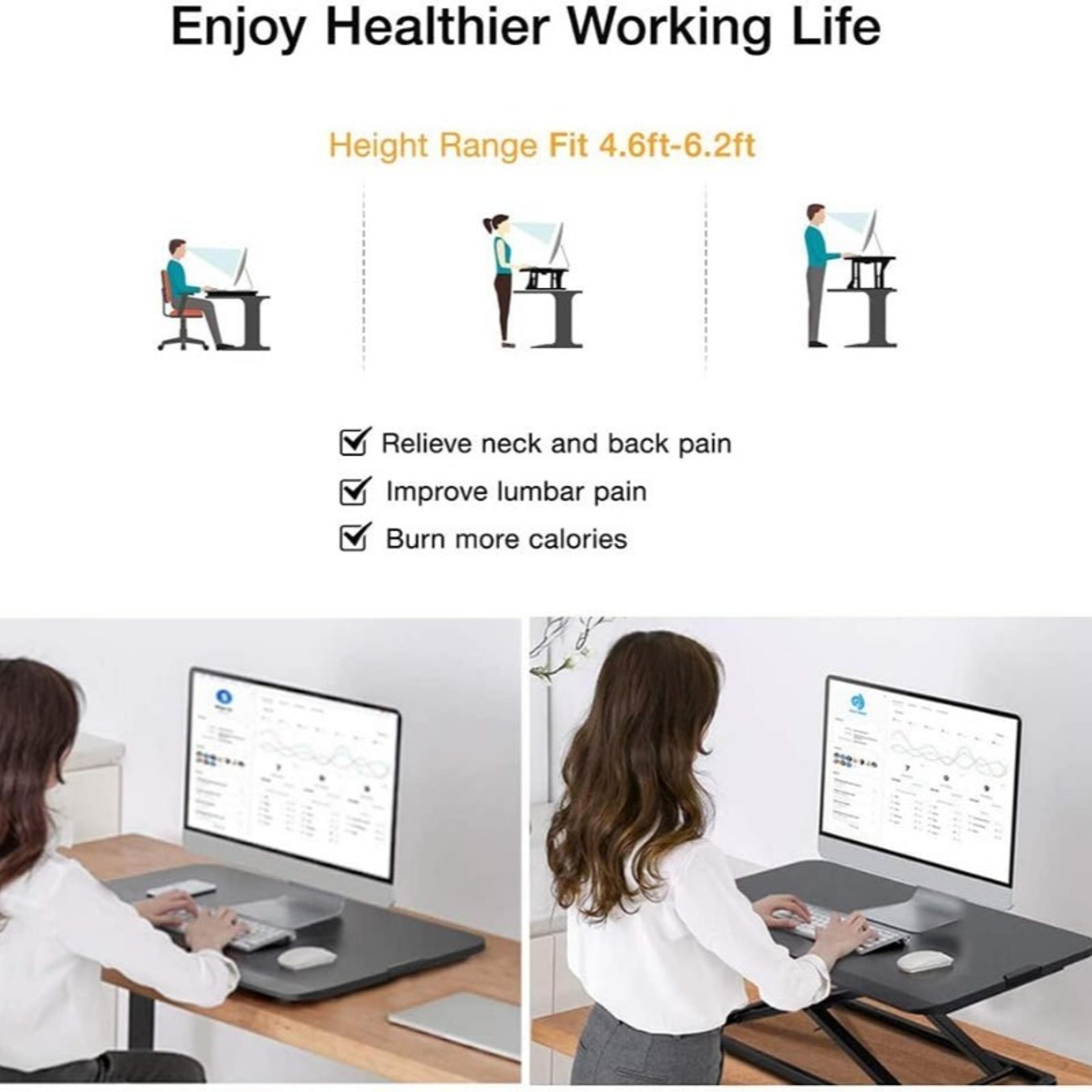 Gas Spring Laptop Stand Riser Lightweight Sit To Stand Converter 2