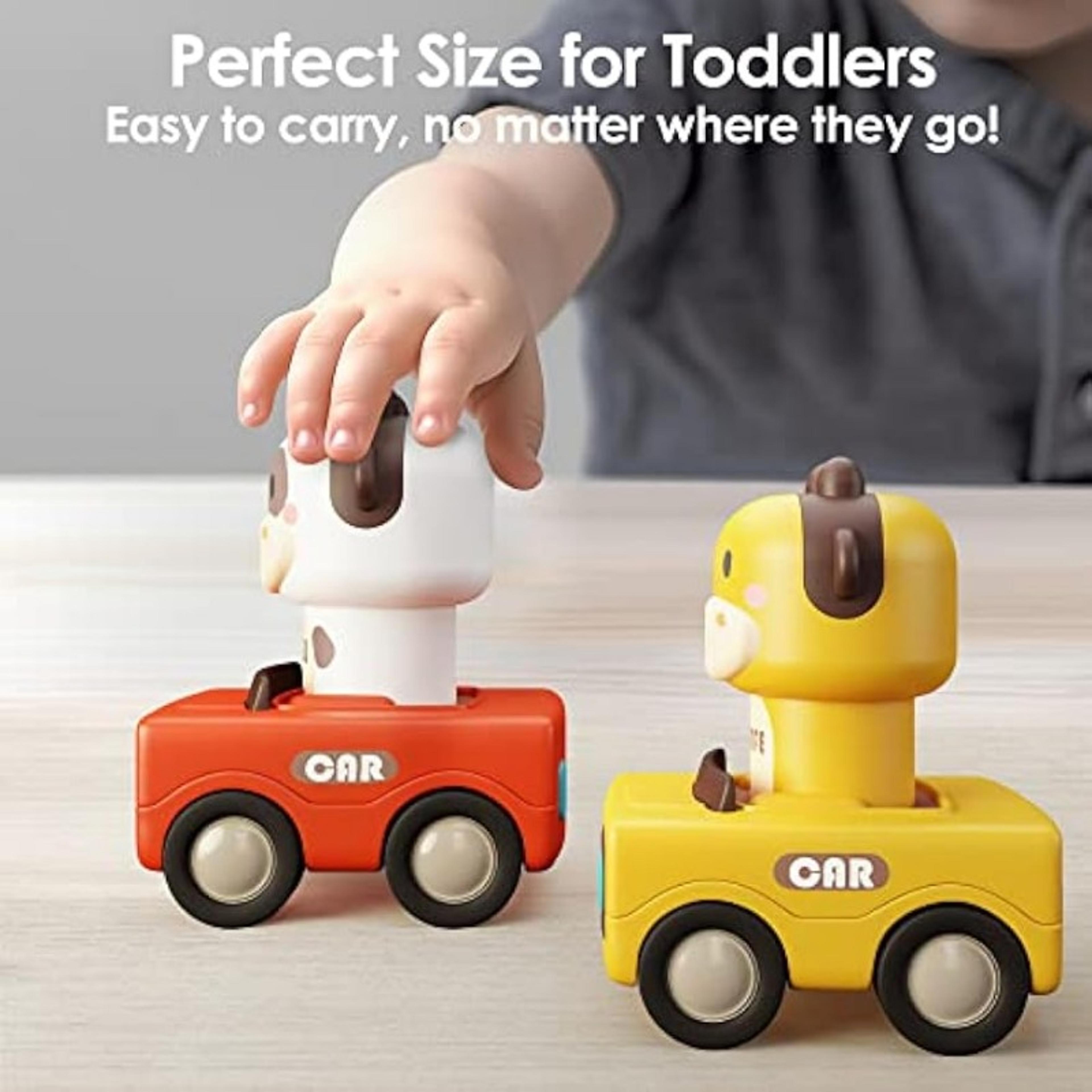 Baby Push Go Friction Car Toys Press And Go Car Toys For Toddlers Baby Animal Racing Cars 5