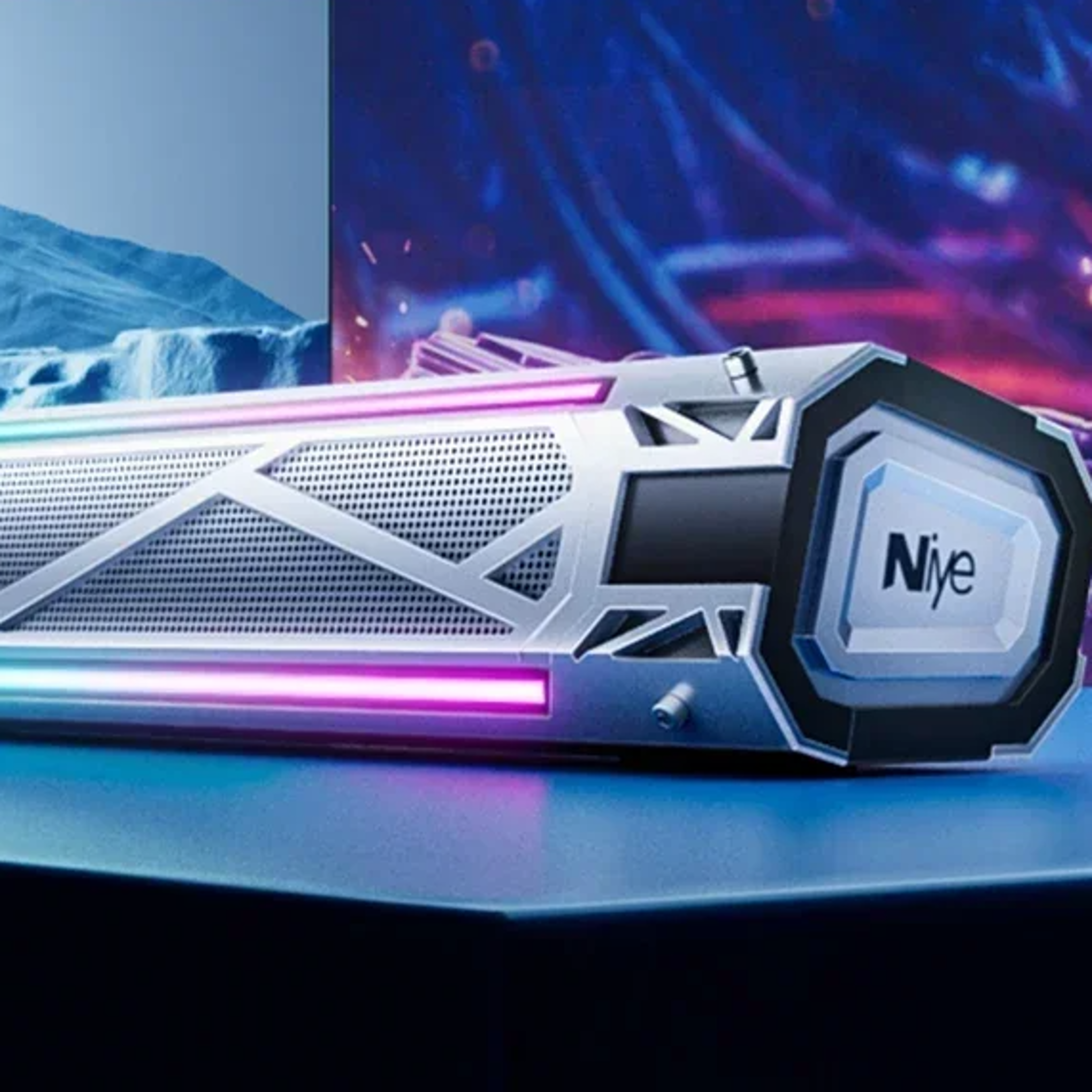 niye bluetooth computer speaker with rgb lighting, surround sound subwoofer – wired & usb powered audio system