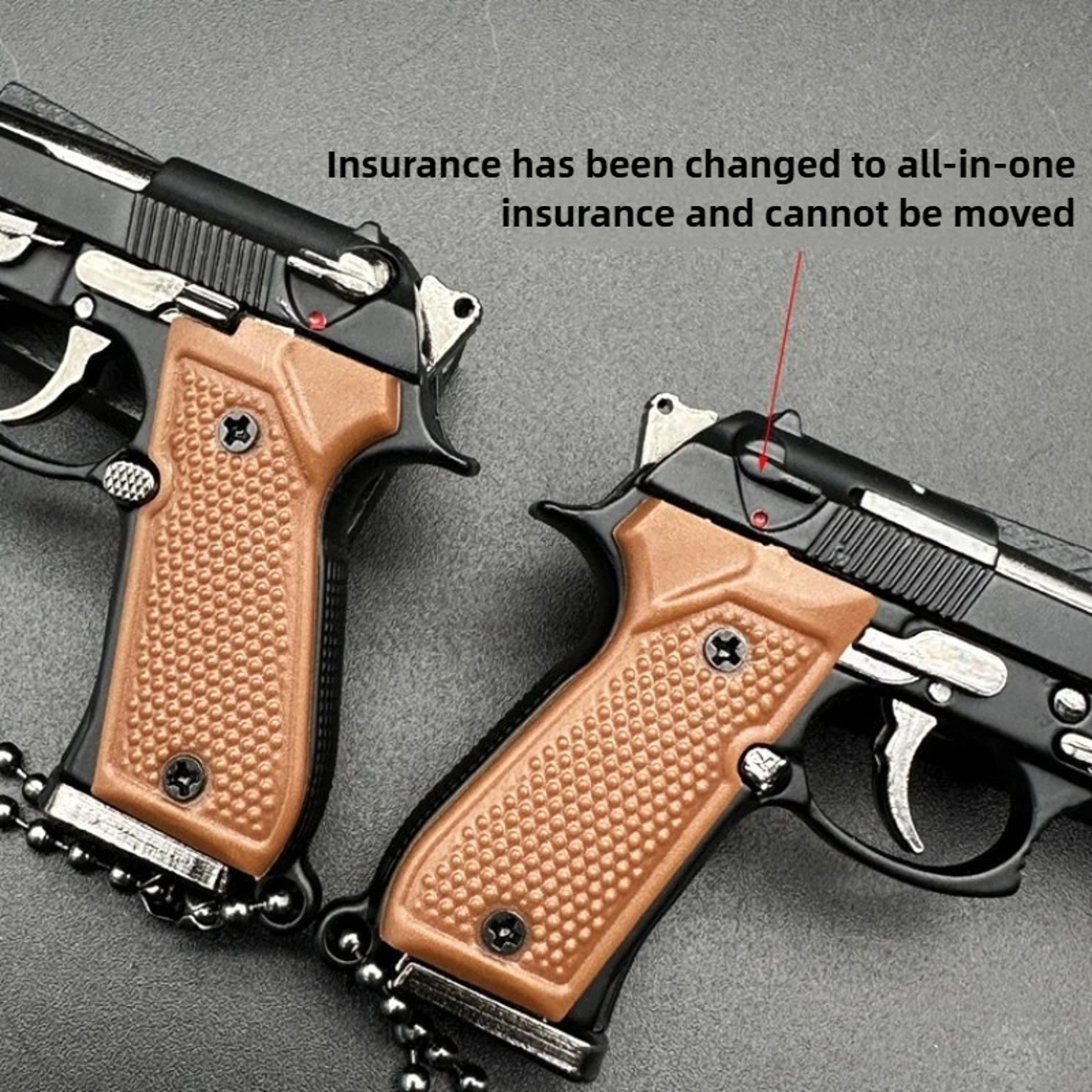 mini alloy pistol keychain collectible toy gun model gift accessory