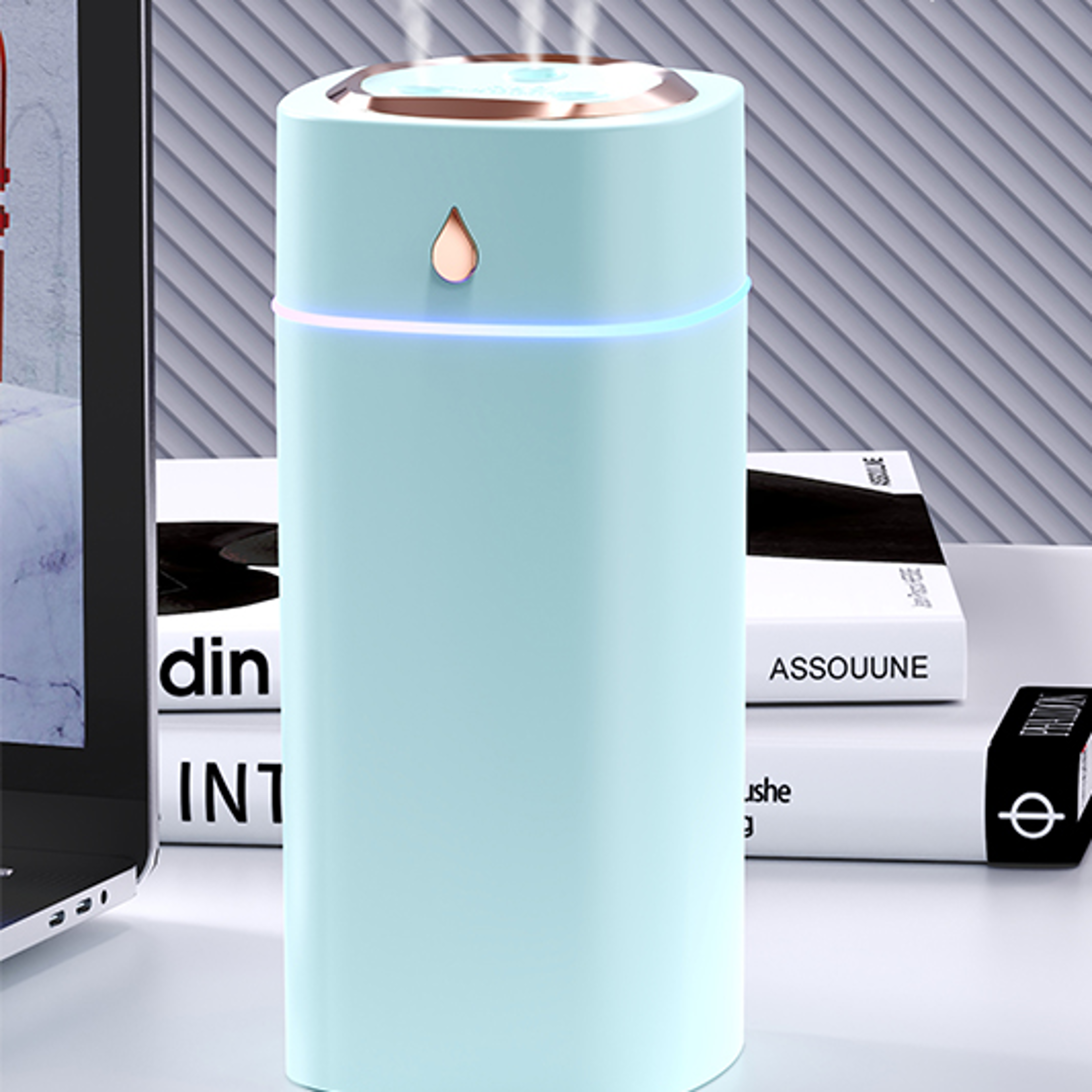 triple-nozzle waterdrop mist humidifier - 600ml capacity for fast, gentle moisture