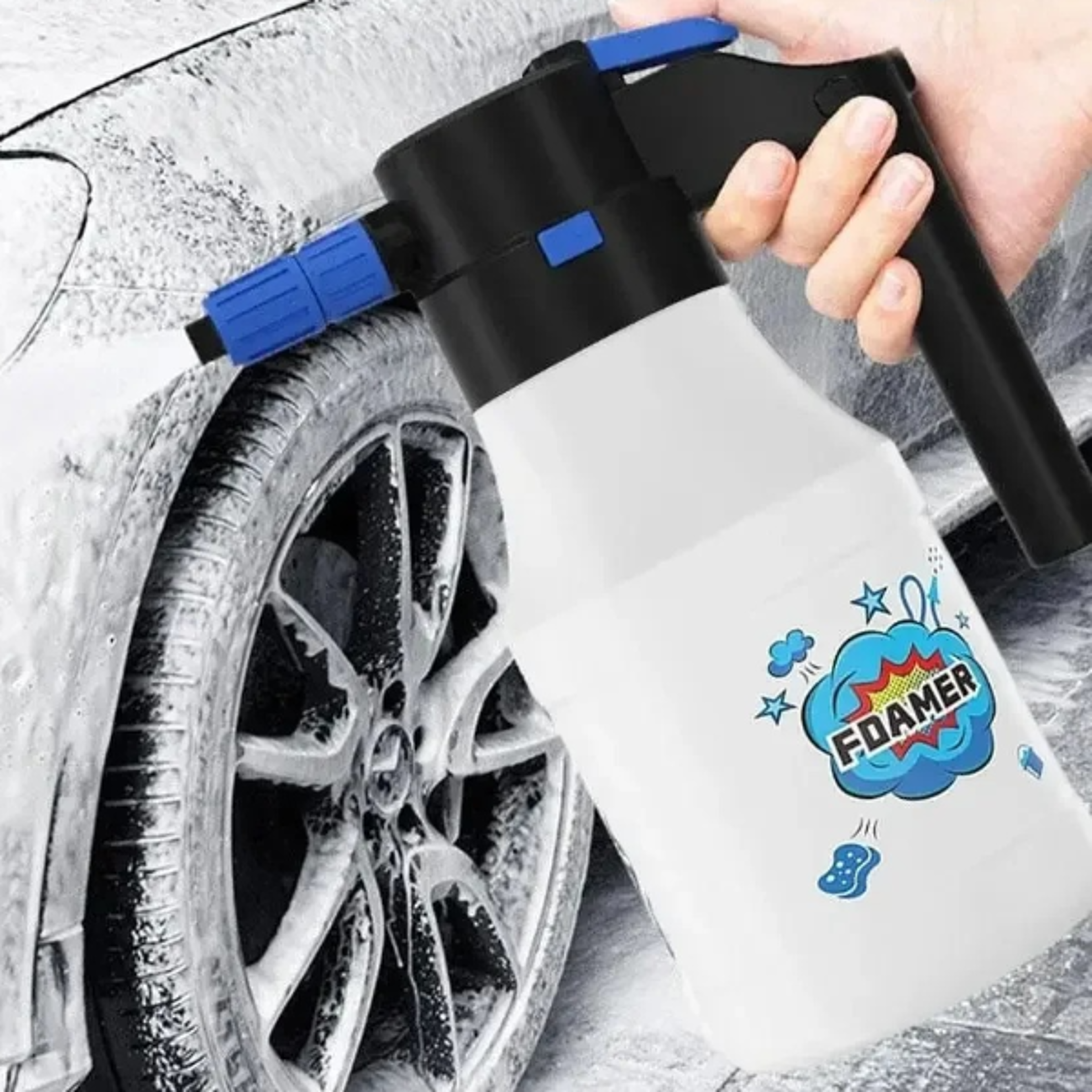 air pressure handheld car wash spray bottle for gardening and flower watering foam pot