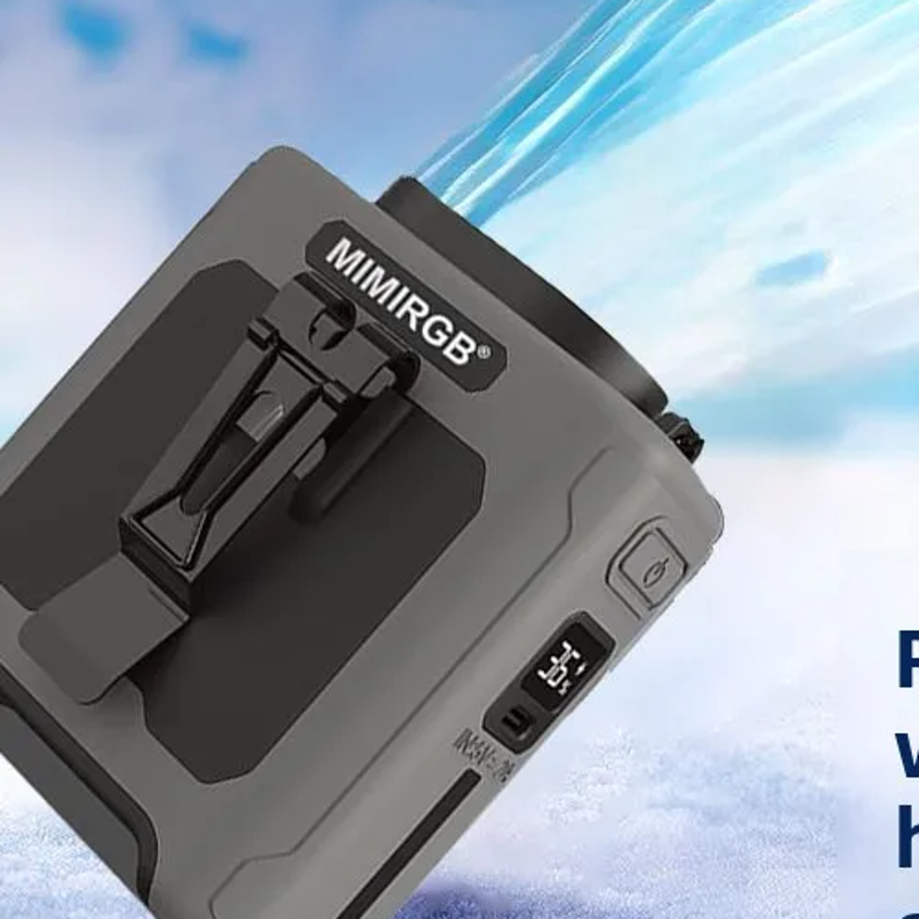 portable tactical flashlight waist fan with led camping light & power bank
